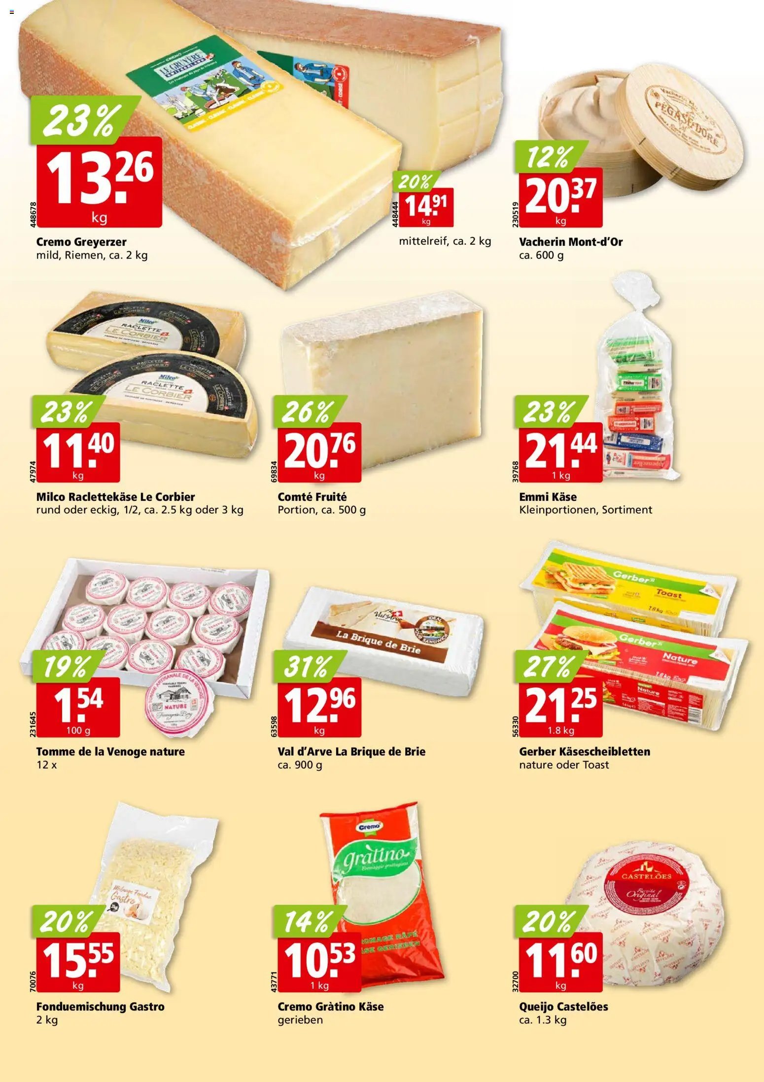 Aligro aktionen Chavannes, Matran, Genf, Sitten