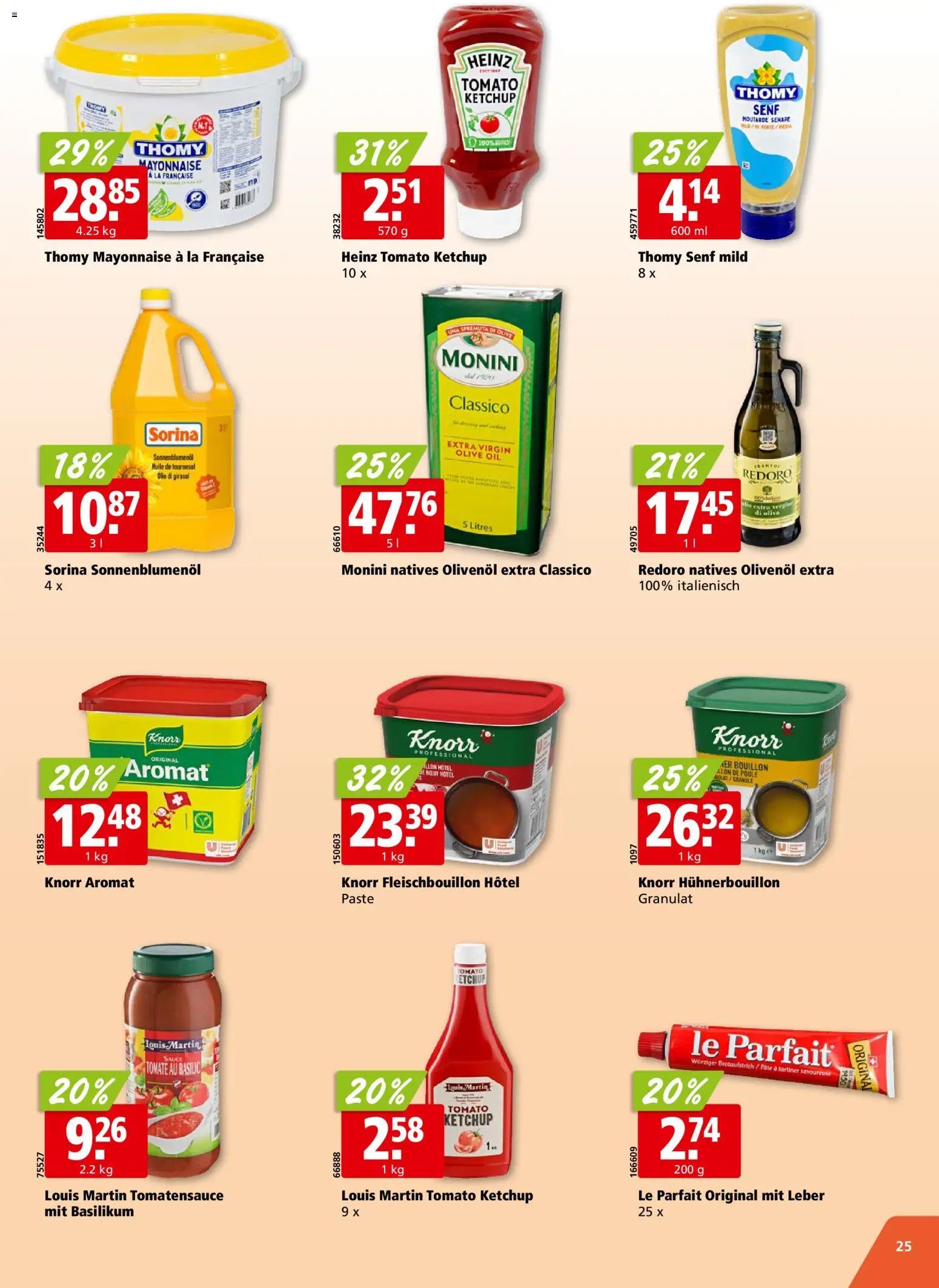 Aligro aktionen Chavannes, Matran, Genf, Sitten