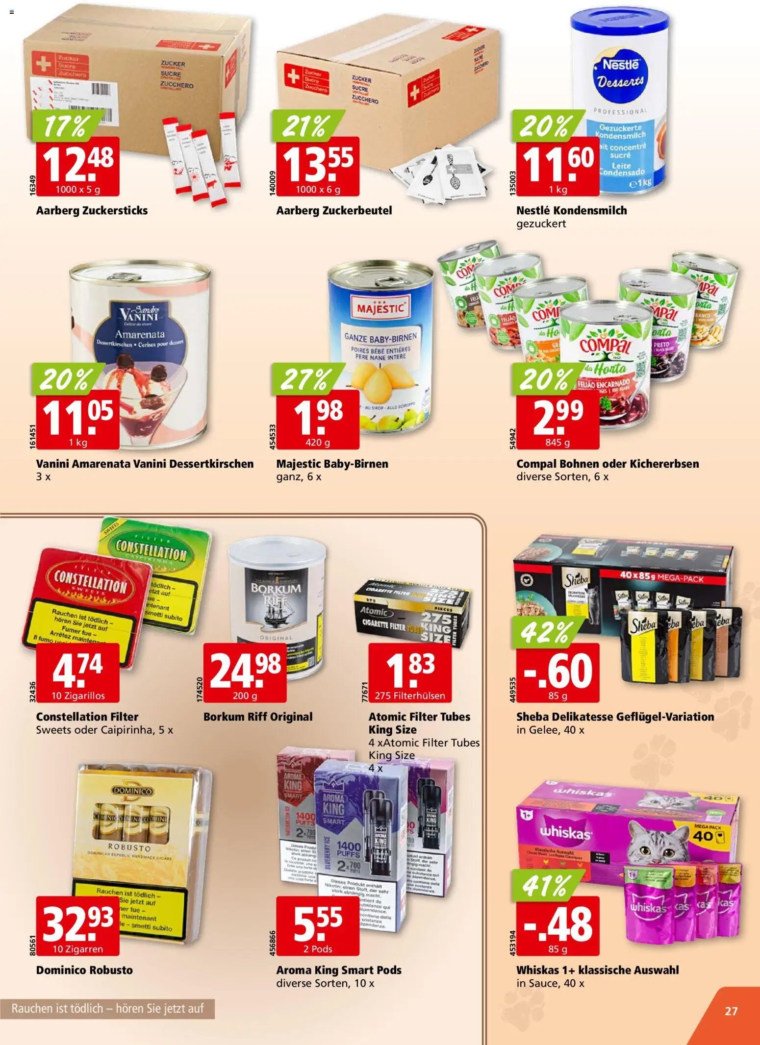 Aligro aktionen Chavannes, Matran, Genf, Sitten