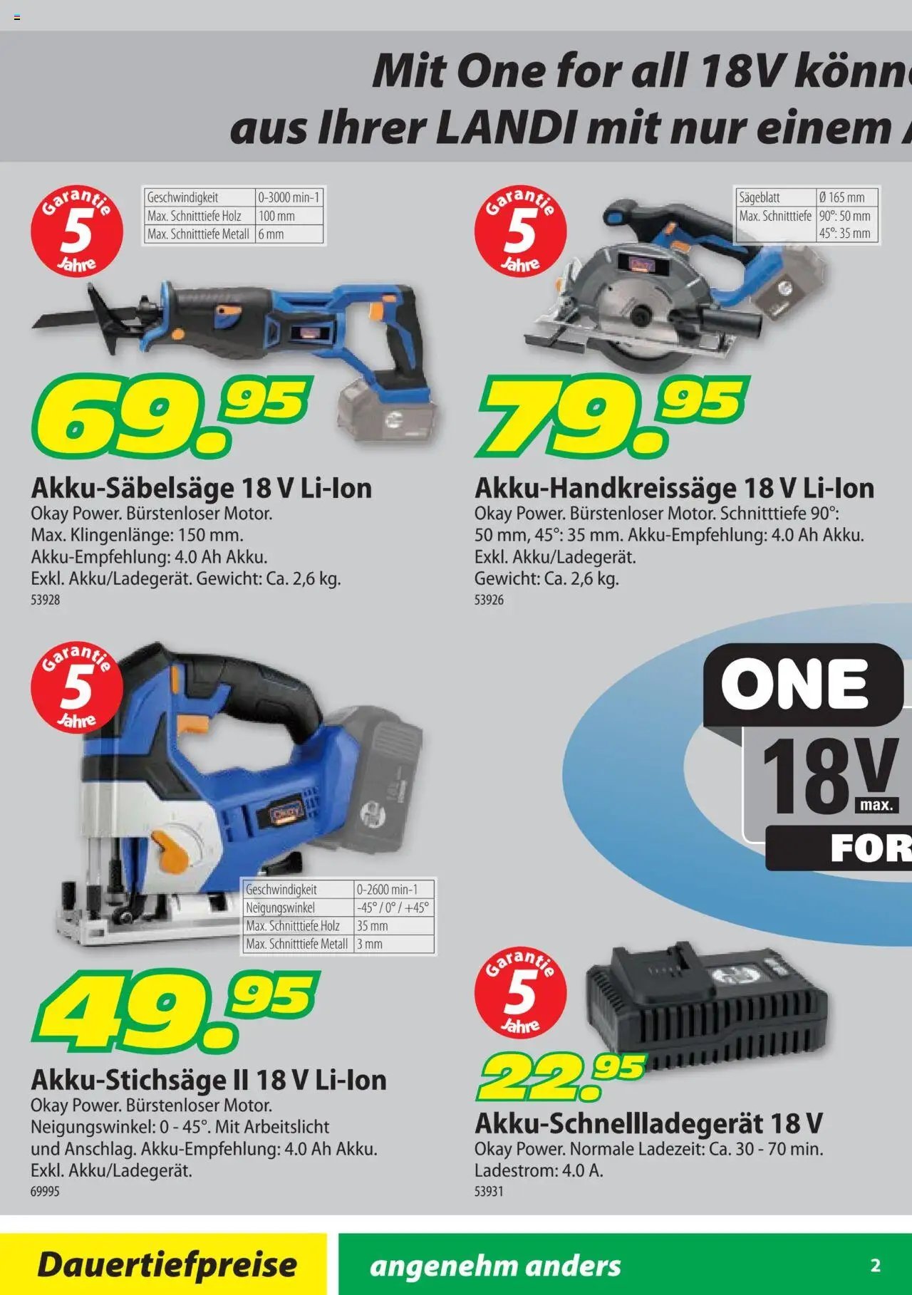 Landi Aktionen Elektrowerkzeuge Okay Power (2025-01-29 - 2025-12-31) | 2