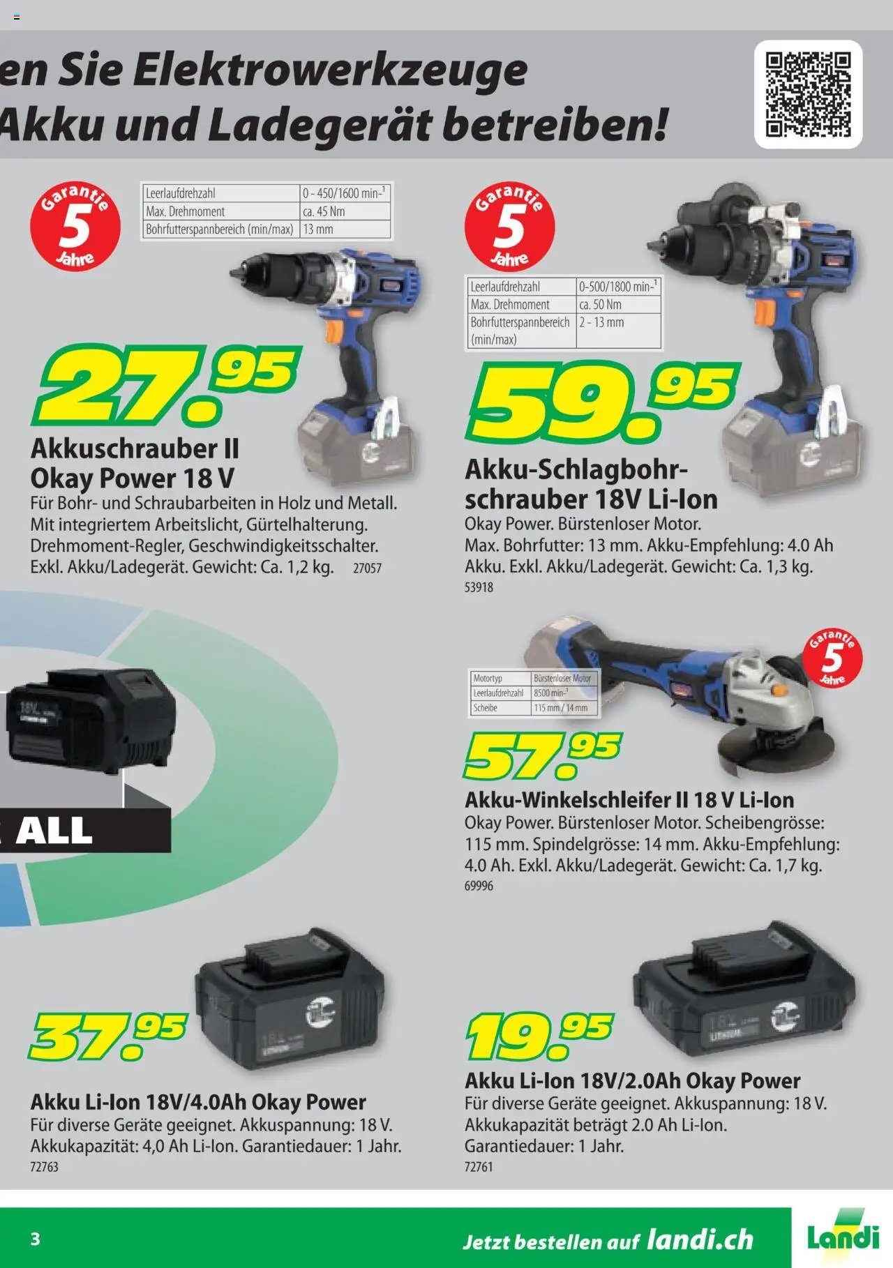 Landi Aktionen Elektrowerkzeuge Okay Power (2025-01-29 - 2025-12-31) | 3