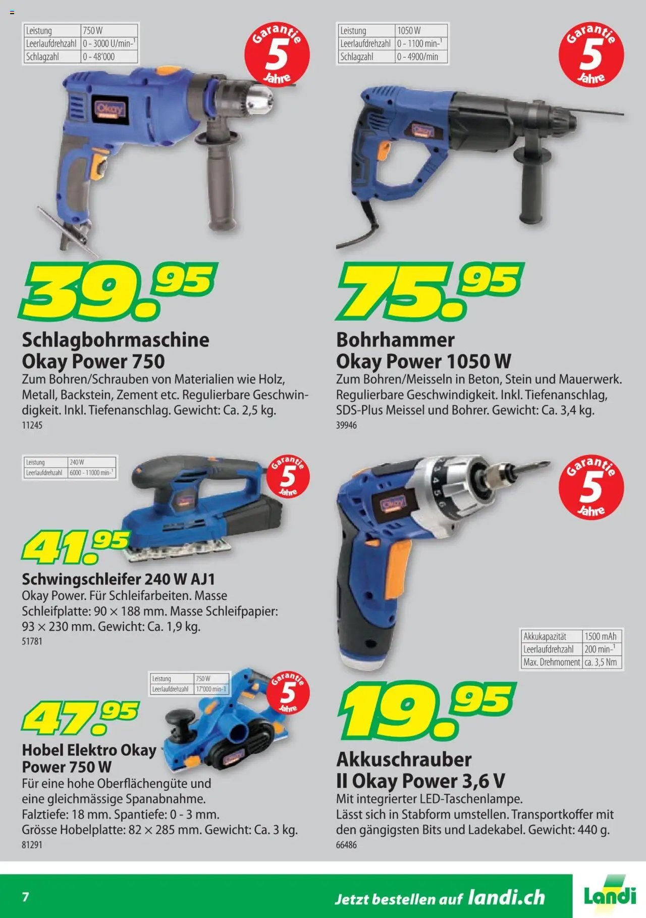 Landi Aktionen Elektrowerkzeuge Okay Power (2025-01-29 - 2025-12-31) | 7