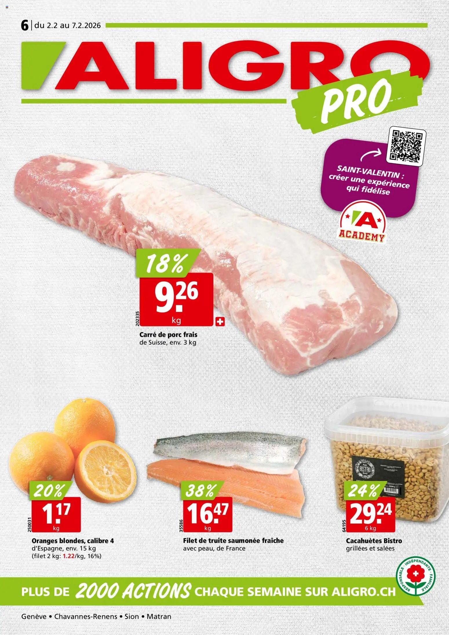 Aligro Aktionen Chavannes, Matran, Genève, Sion (2026-02-02 - 2026-02-07)