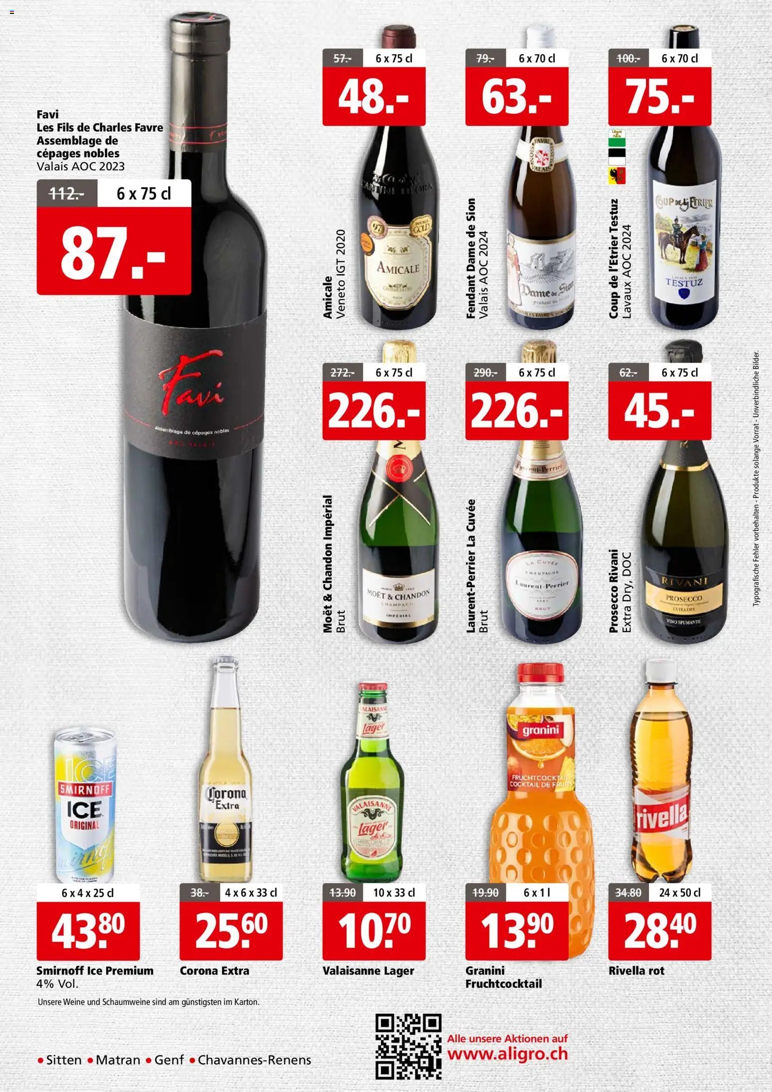 Aligro Aktionen Business Chavannes, Matran, Genf, Sitten (2025-11-03 - 2025-11-08)