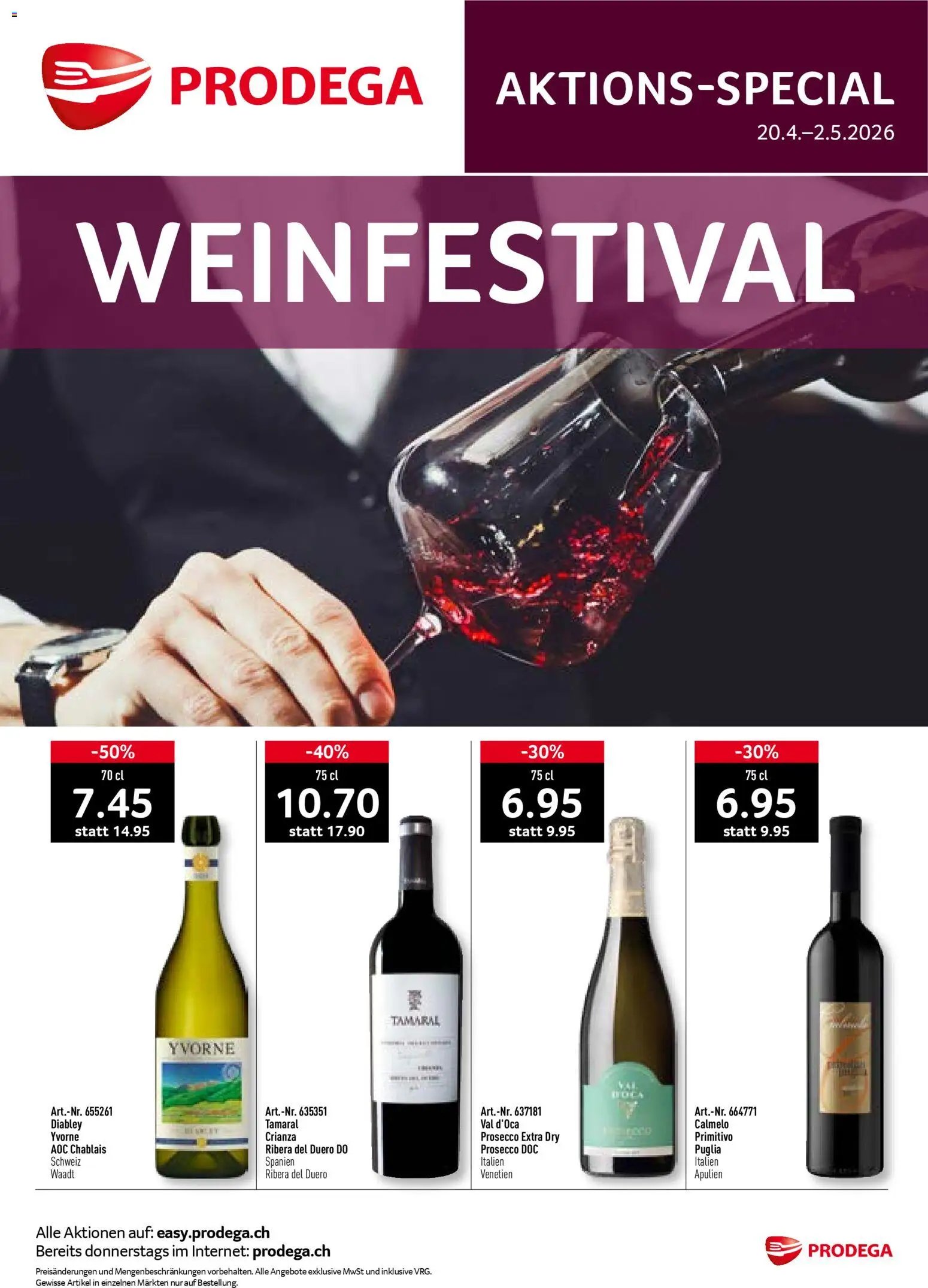 Prodega aktionen Weinfestival (2026-04-20 - 2026-05-02)