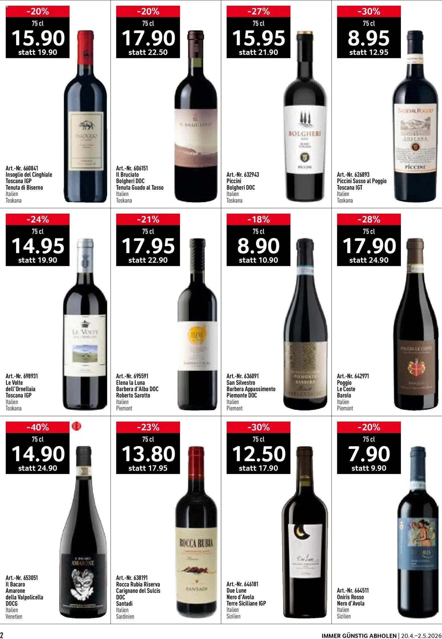 Prodega aktionen Weinfestival (2026-04-20 - 2026-05-02)