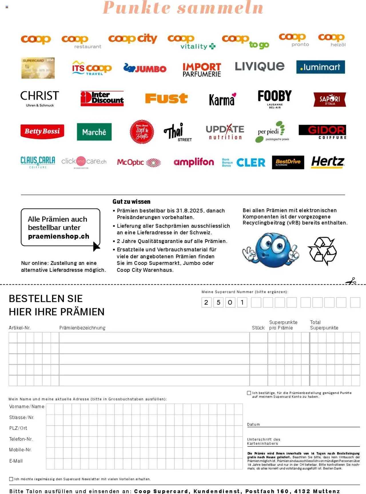 Coop Aktionen Praemien Shop (2025-05-15 - 2025-12-31)