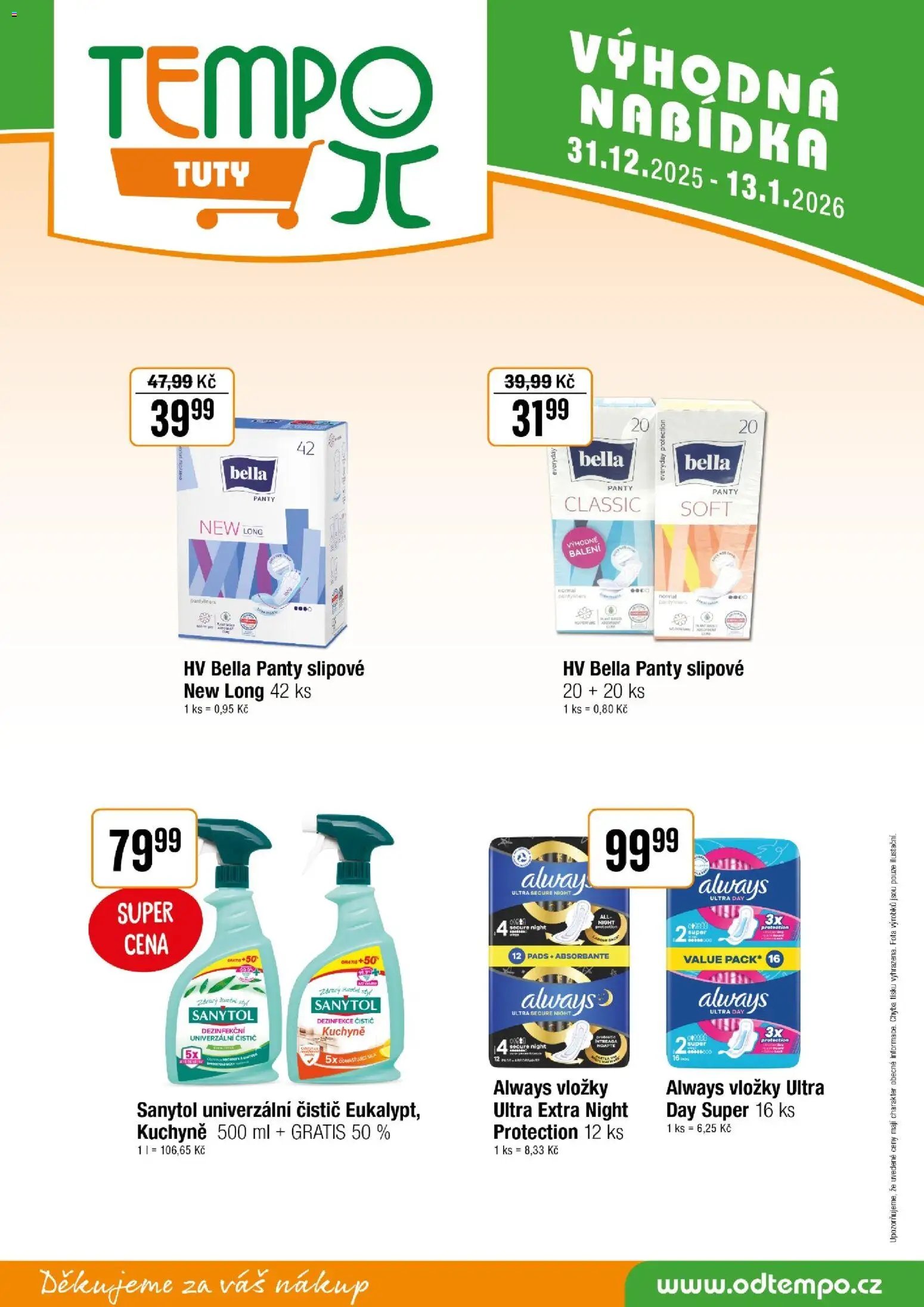 Tempo leták - Tuty (2025-12-31 - 2026-01-13)
