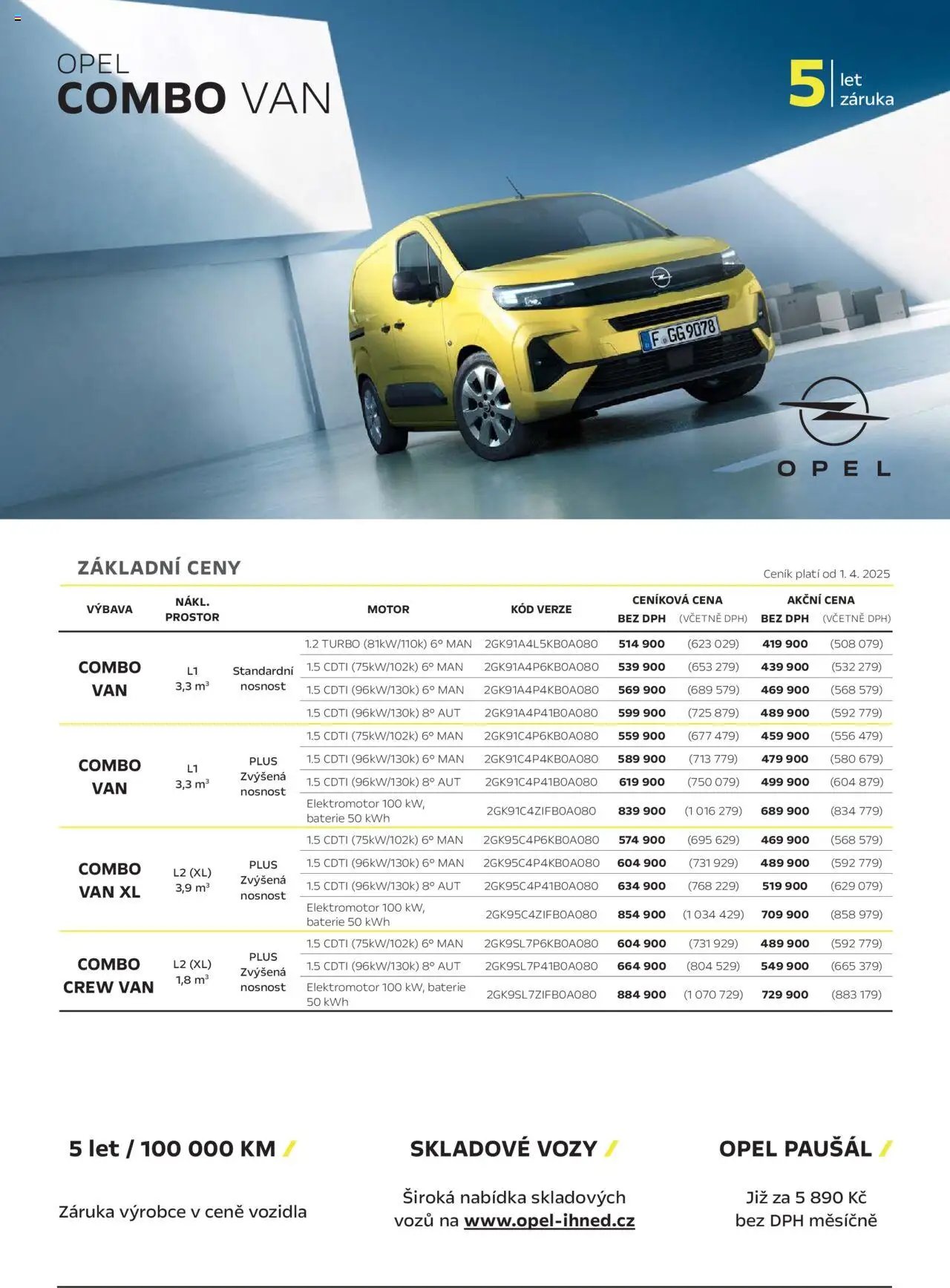 Opel katalog - Combo Crew Van (2025-04-25 - 2026-02-28)
