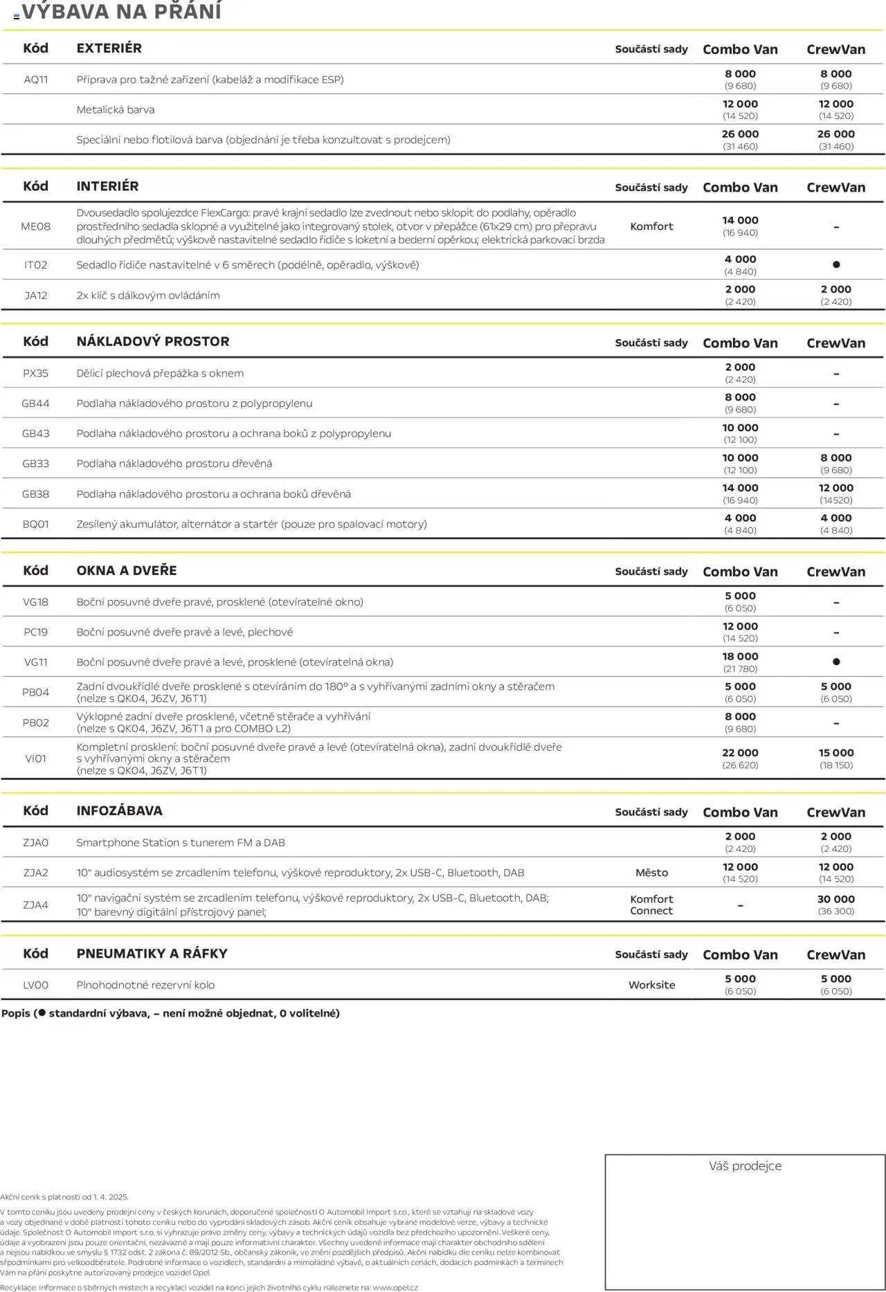 Opel katalog - Combo Crew Van (2025-04-25 - 2026-02-28)