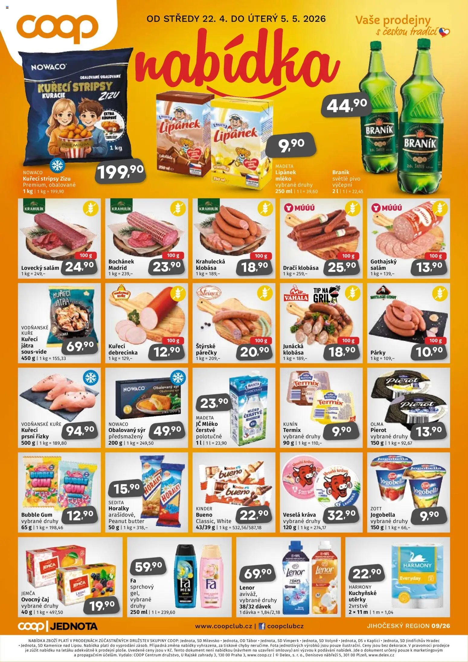 Coop leták - Jihočeský region (2026-04-22 - 2026-05-05)
