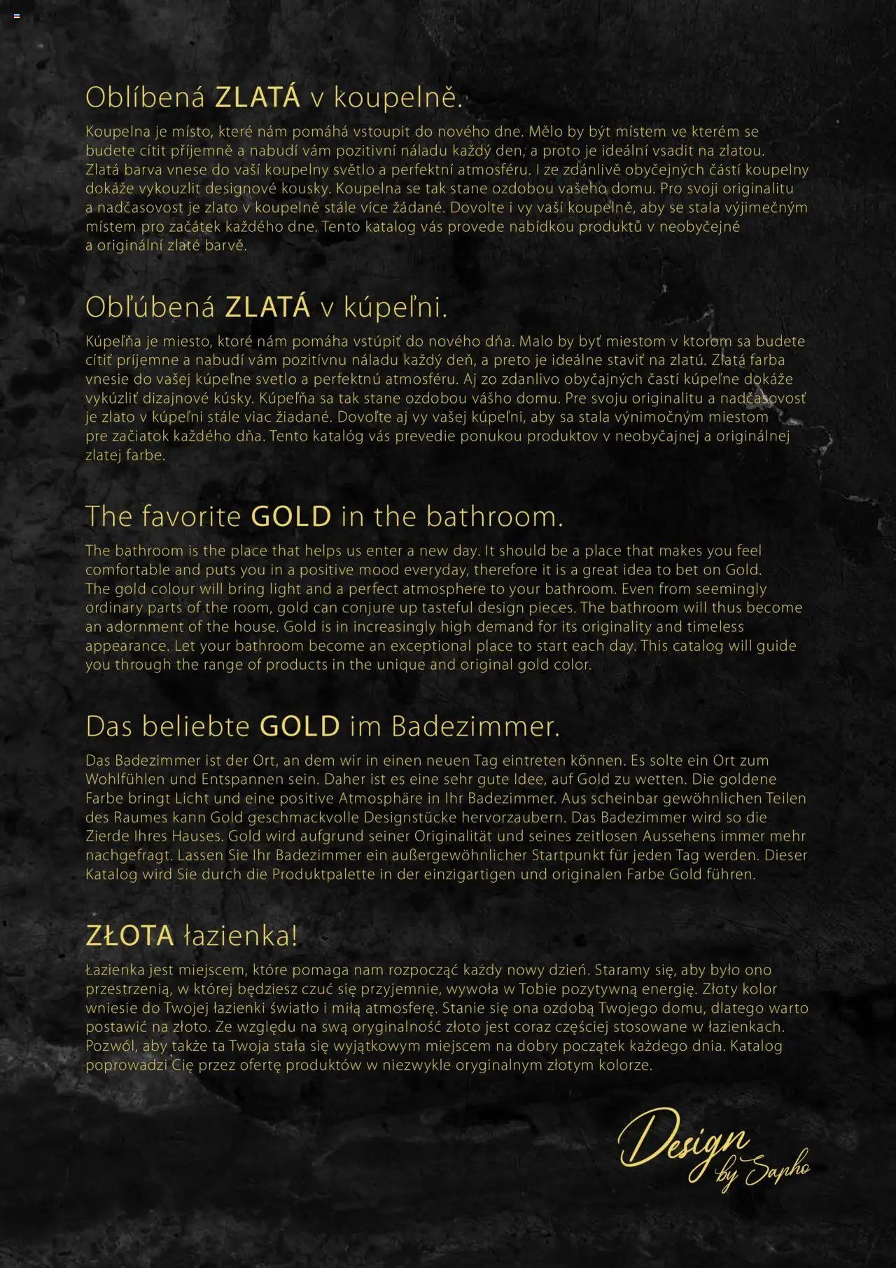 Sapho koupelny katalog - Gold (2025-04-17 - 2025-12-31)