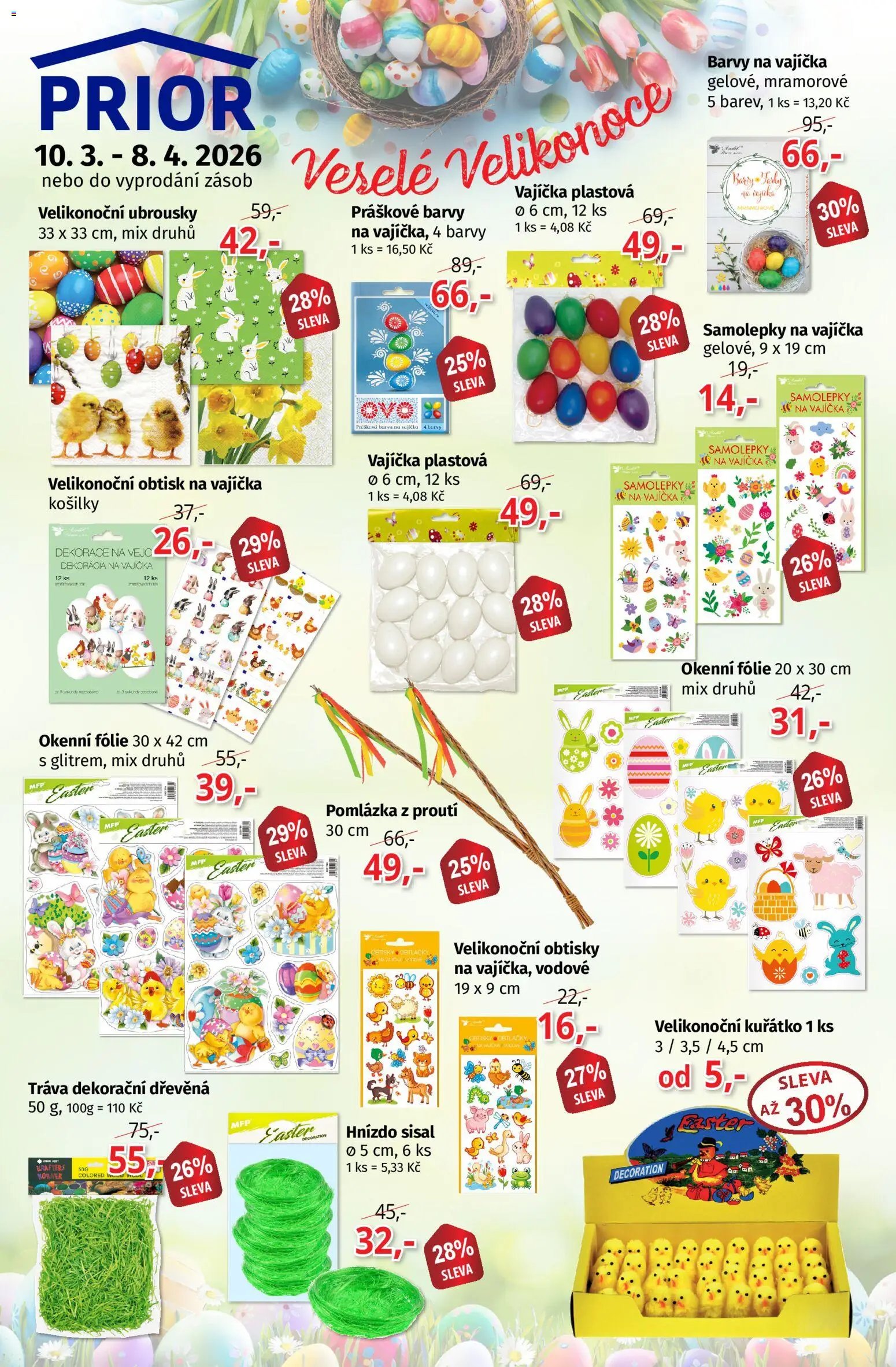 Prior - Akční Nabídka Velikonočních Dekorací (2026-03-10 - 2026-04-08)