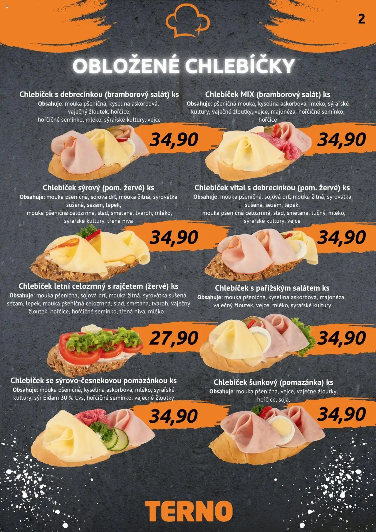 Terno leták - Grill Zlín – Studená kuchyně (2025-07-03 - 2025-12-31)