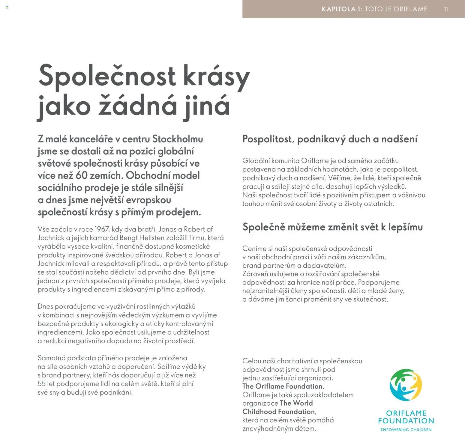 Oriflame katalog Plán odměn pro Brand Partnery