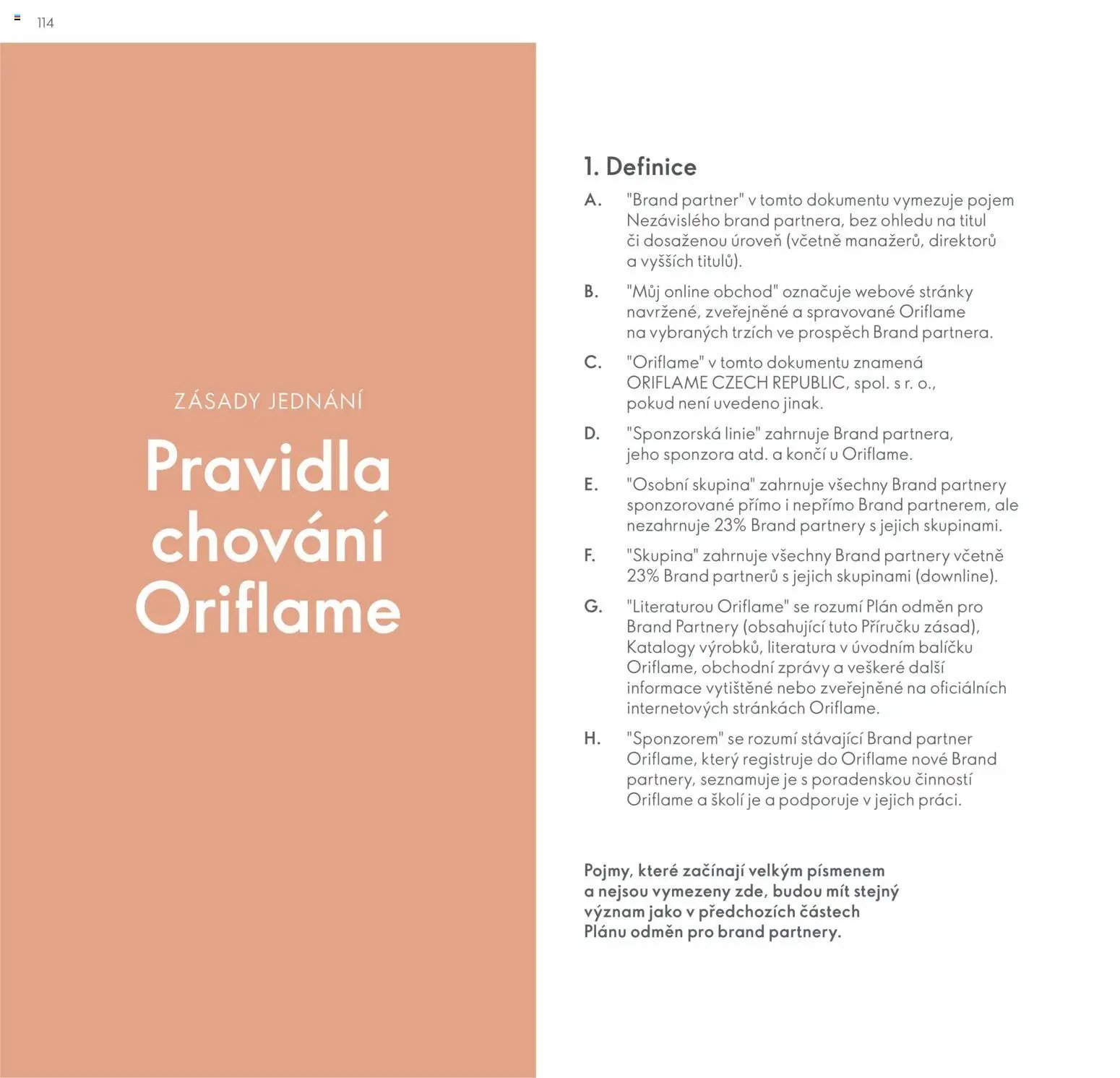 Oriflame katalog Plán odměn pro Brand Partnery