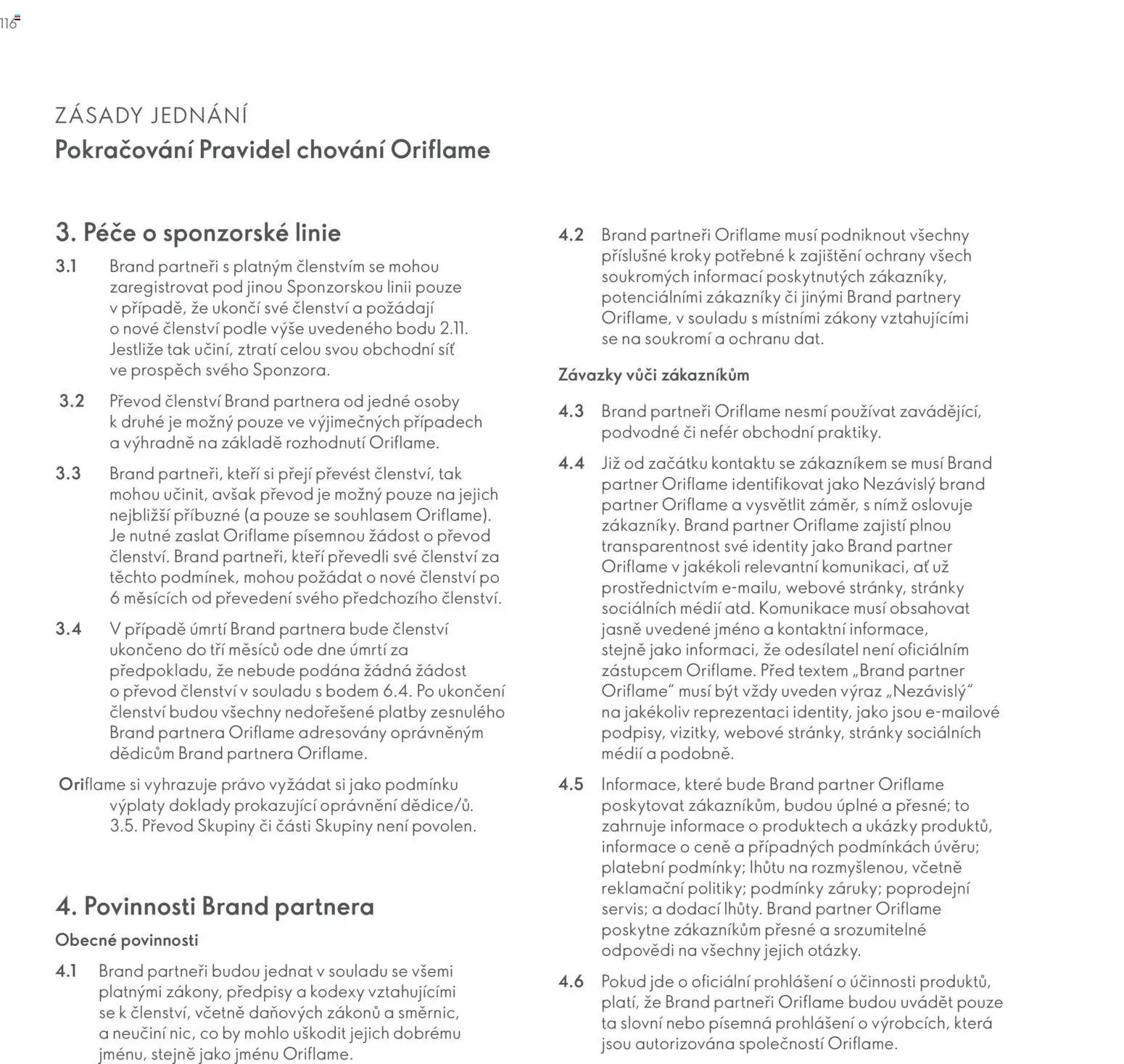 Oriflame katalog Plán odměn pro Brand Partnery