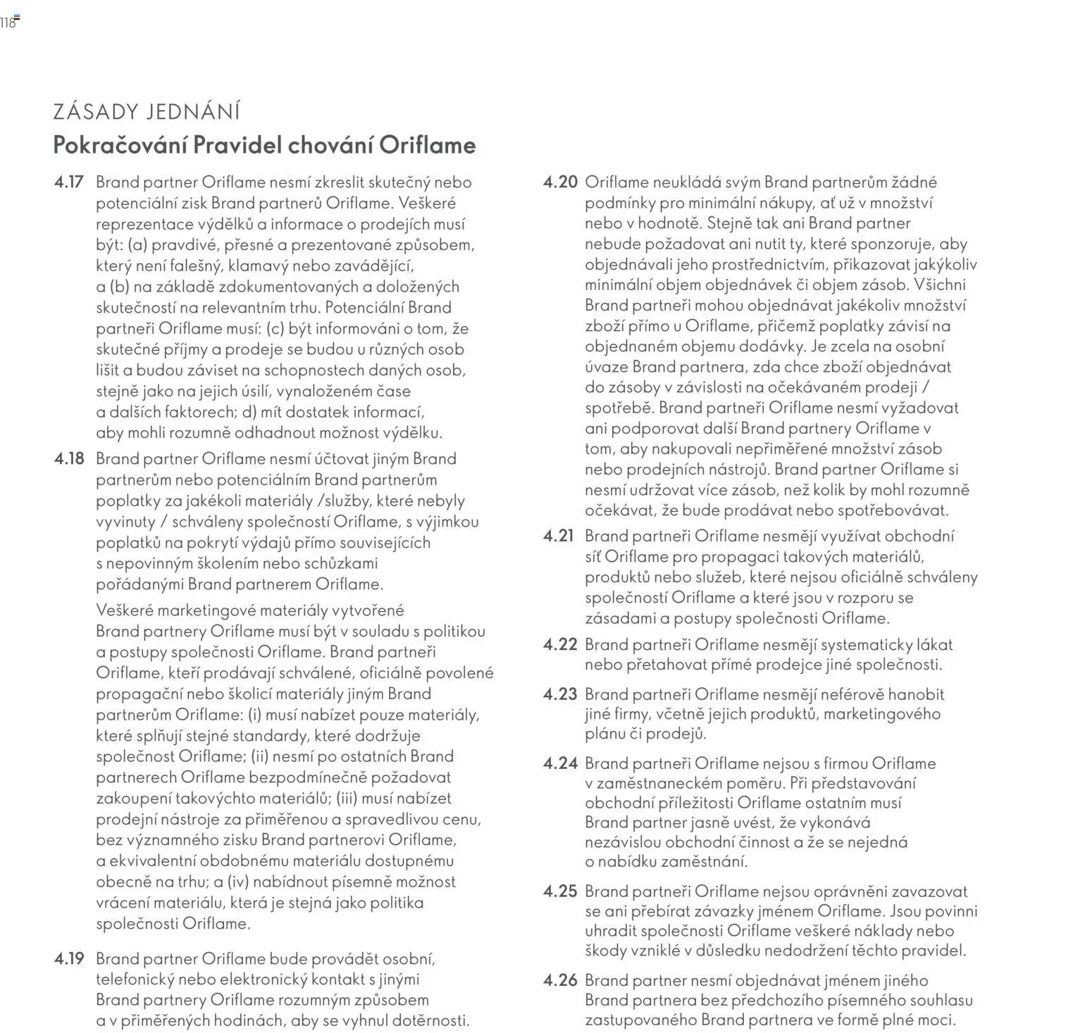 Oriflame katalog Plán odměn pro Brand Partnery
