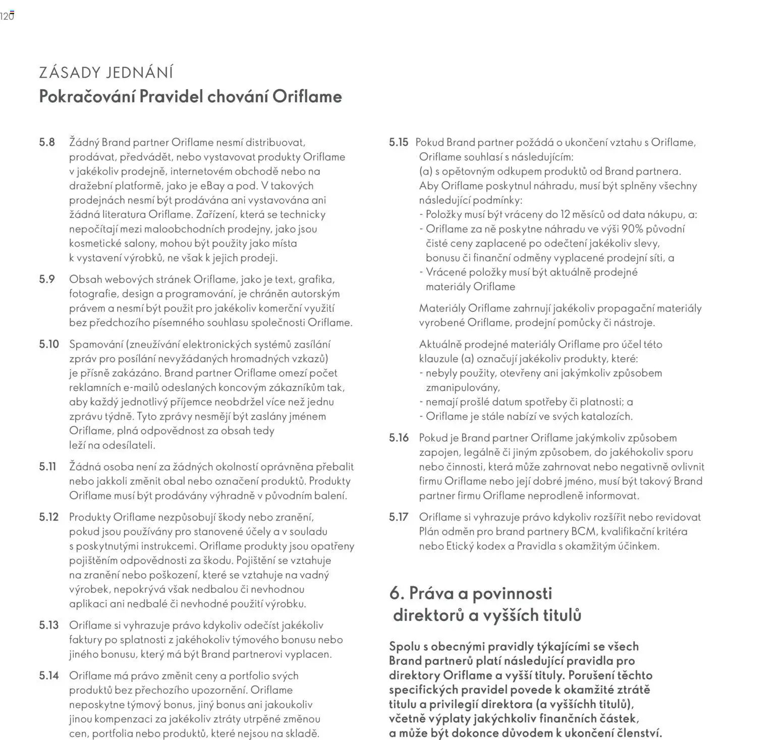 Oriflame katalog Plán odměn pro Brand Partnery