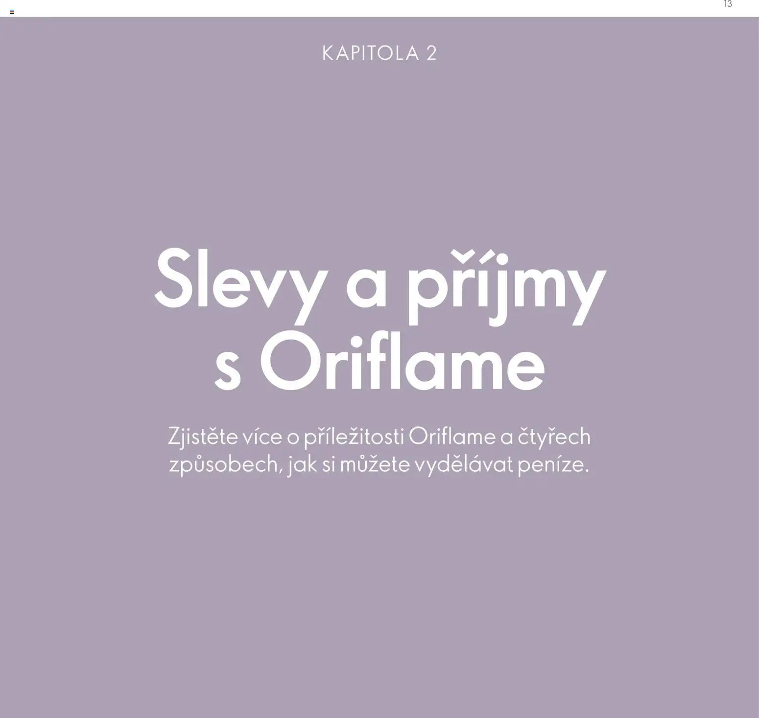 Oriflame katalog Plán odměn pro Brand Partnery