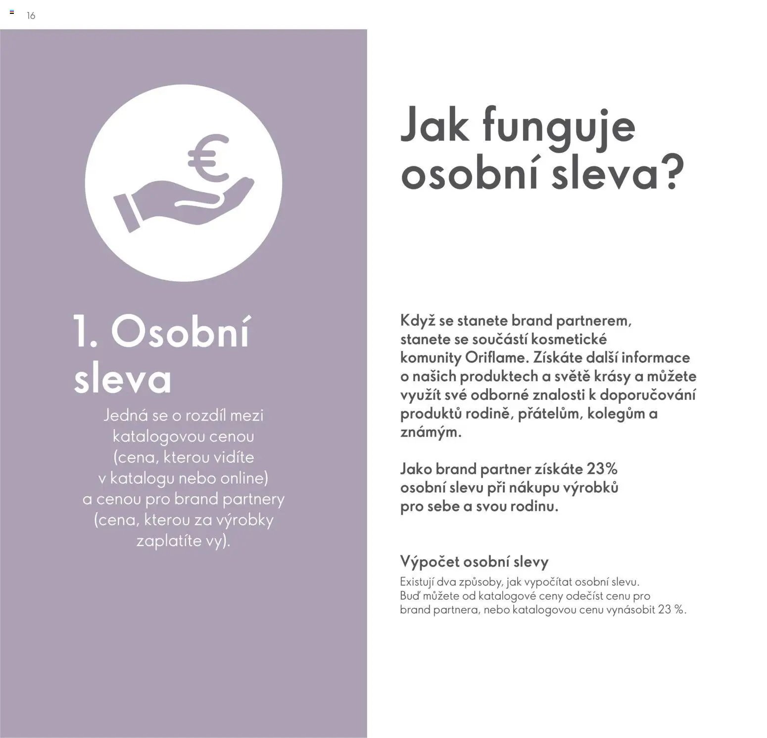 Oriflame katalog Plán odměn pro Brand Partnery