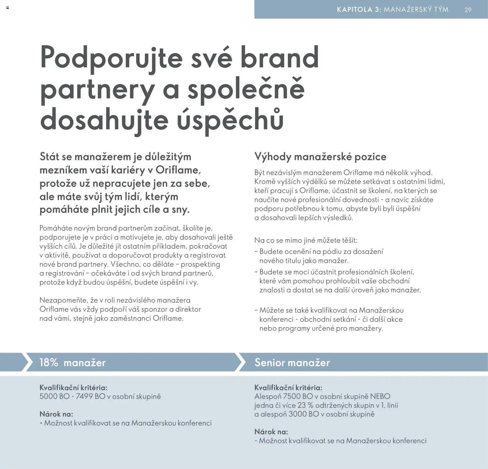 Oriflame katalog Plán odměn pro Brand Partnery