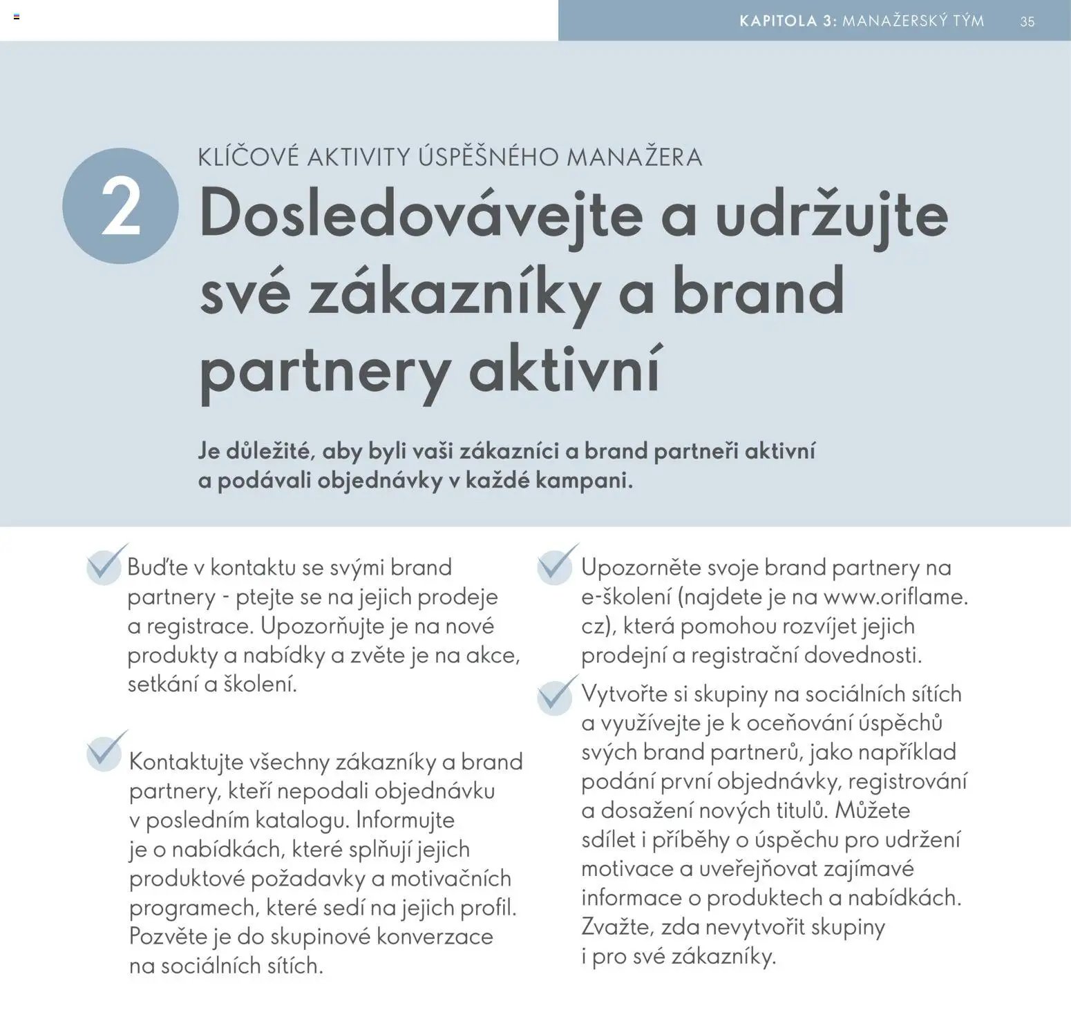 Oriflame katalog Plán odměn pro Brand Partnery