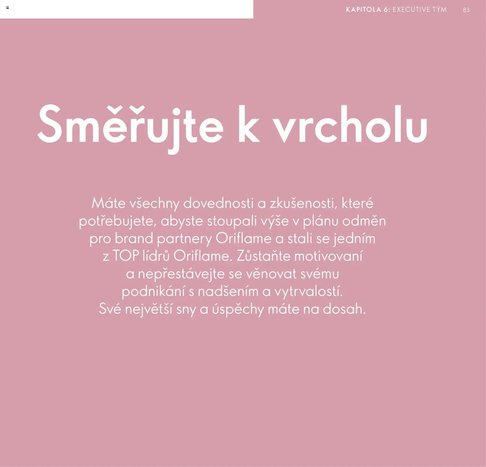Oriflame katalog Plán odměn pro Brand Partnery