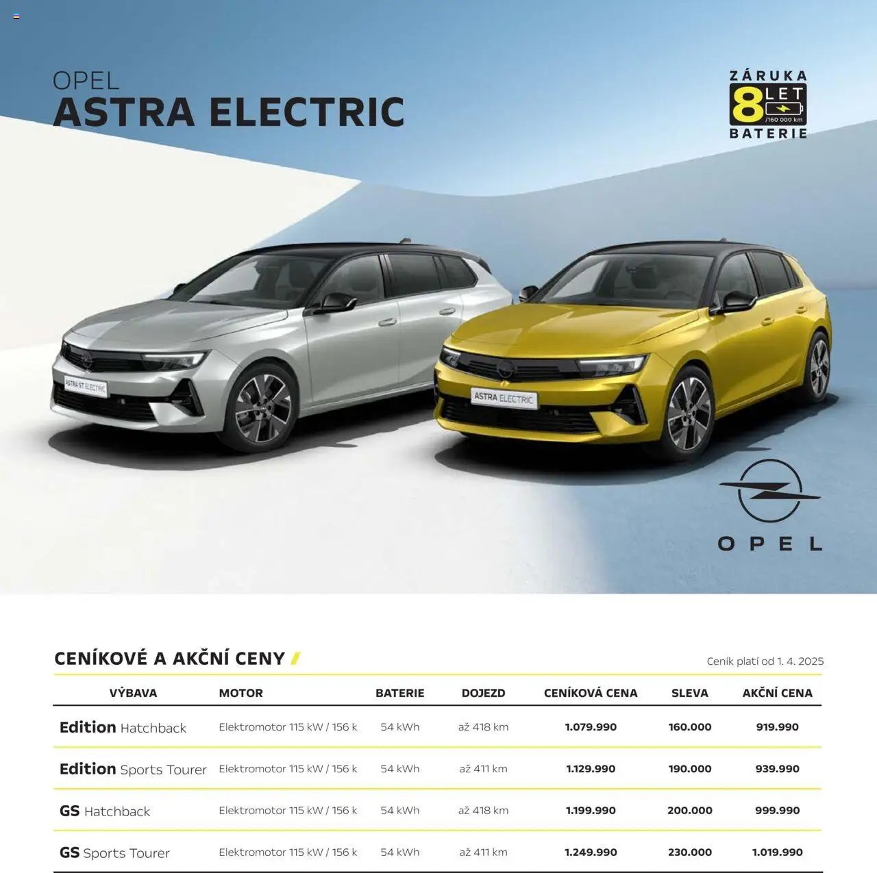 Opel katalog - Astra Electric (2025-04-25 - 2026-02-28)