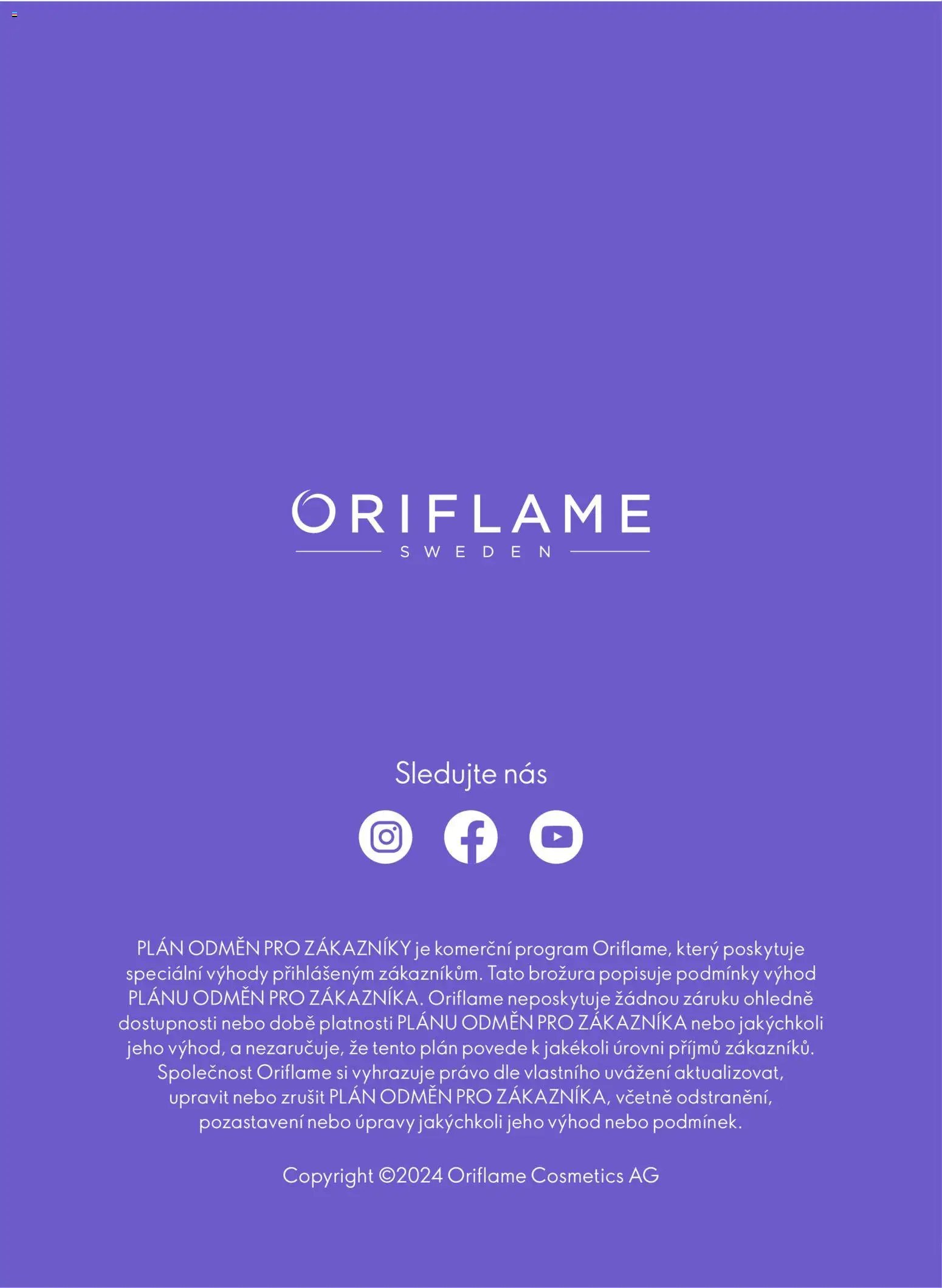 Oriflame katalog Plán odměn pro zákazníky