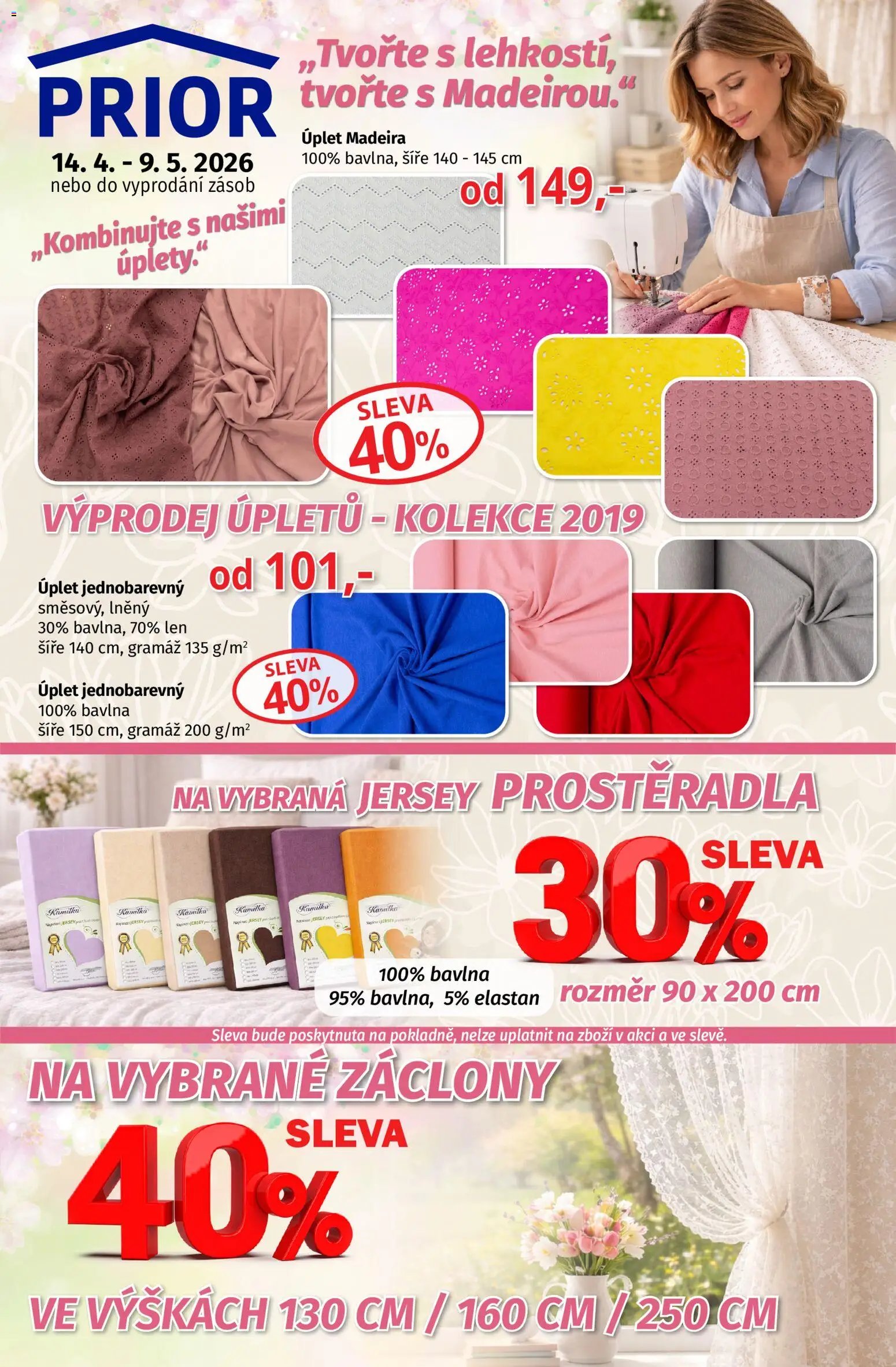 Prior - Akční Nabídka Oděvních Látek A Bytového Textilu (2026-04-14 - 2026-05-09)