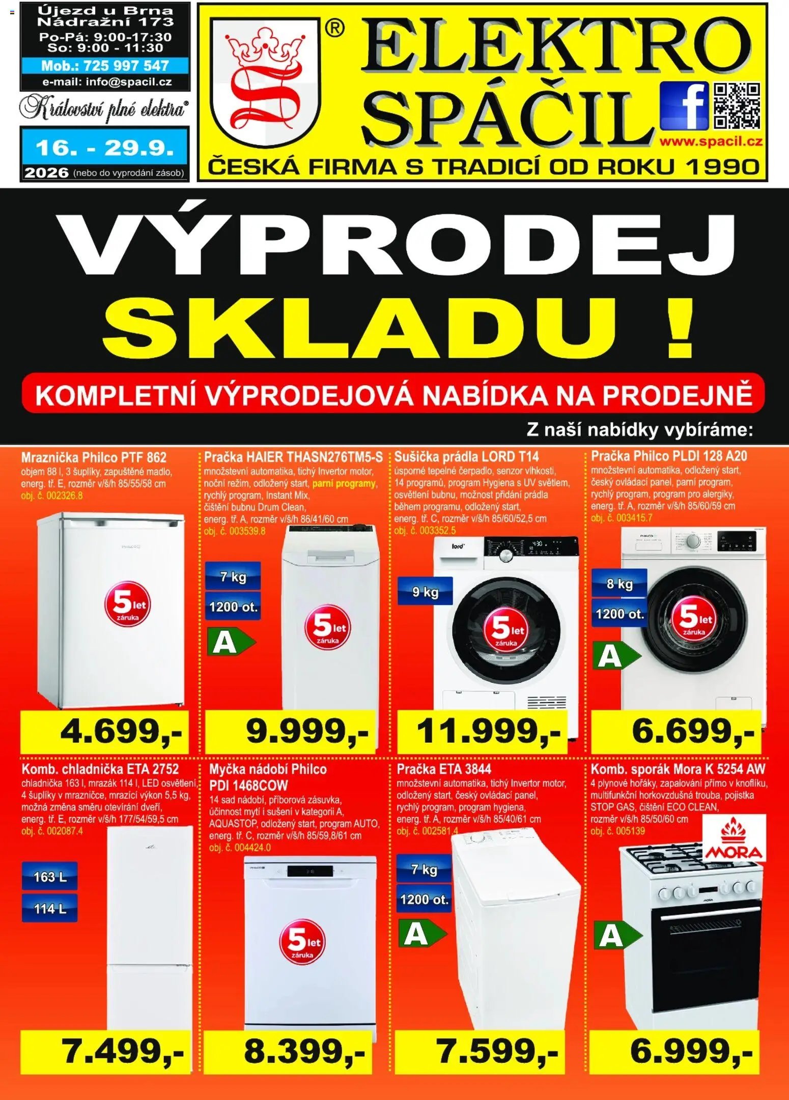 Elektro Spáčil leták