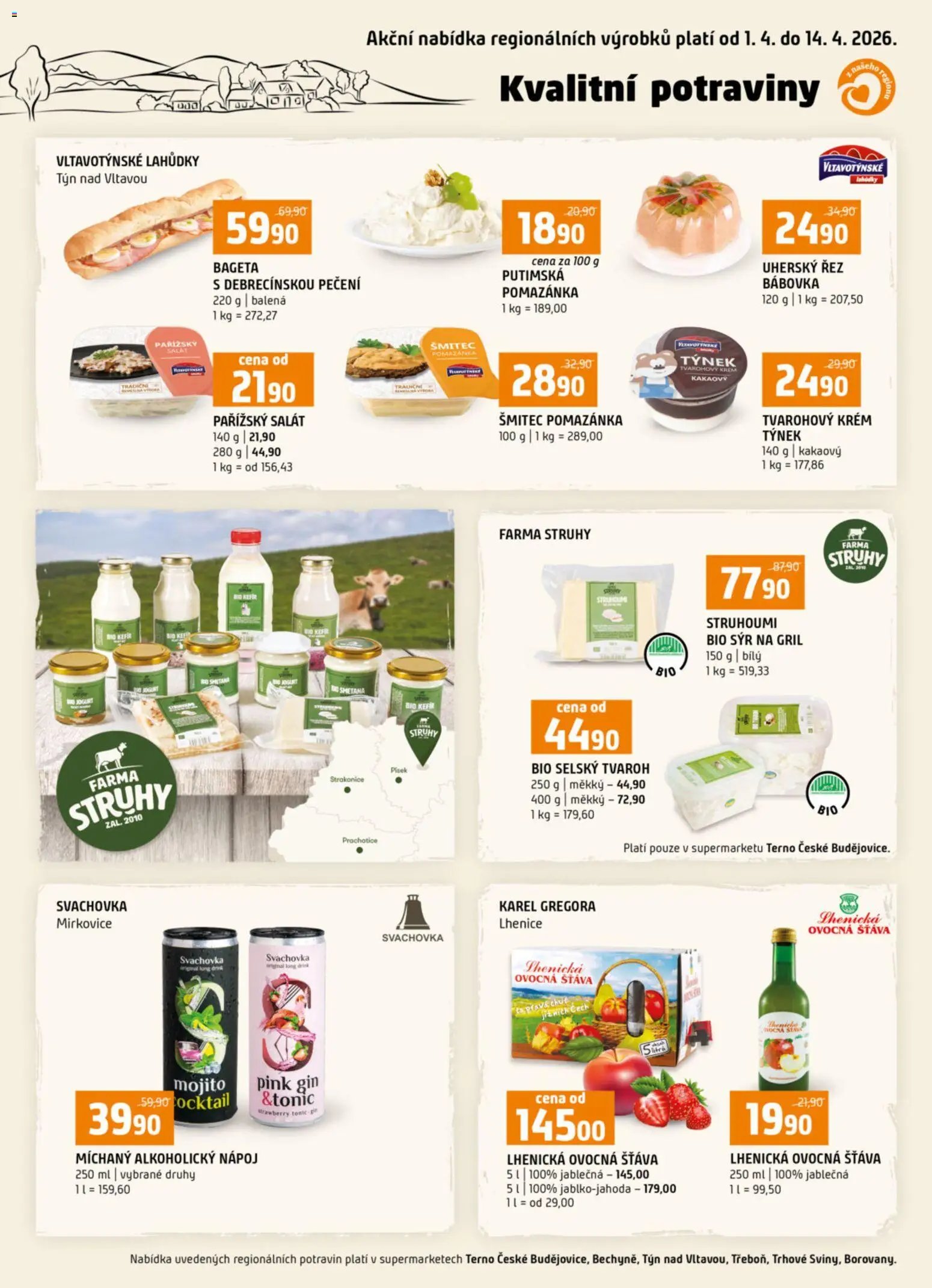 Terno leták - Kvalitní potraviny z našeho regionu (2026-04-01 - 2026-04-14)