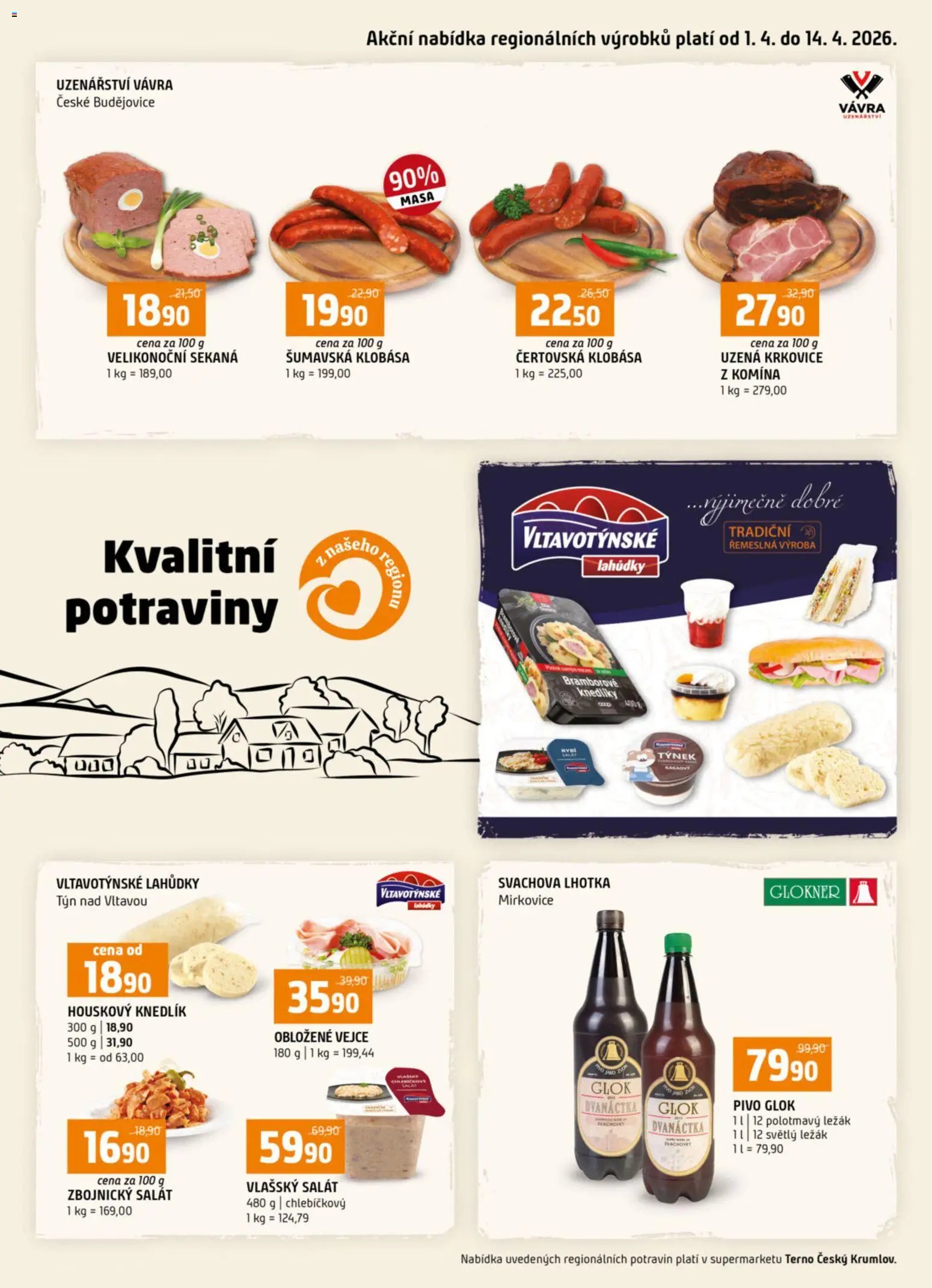 Terno leták - Kvalitní potraviny z našeho regionu (2026-04-01 - 2026-04-14)