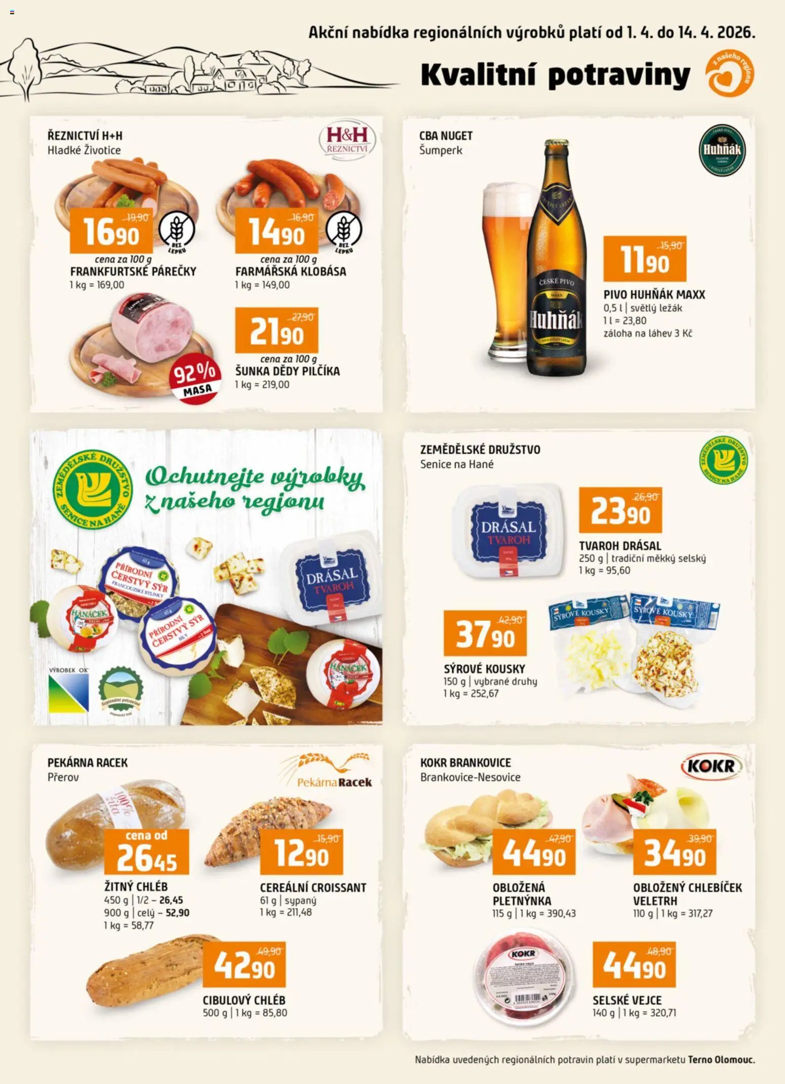 Terno leták - Kvalitní potraviny z našeho regionu (2026-04-01 - 2026-04-14)