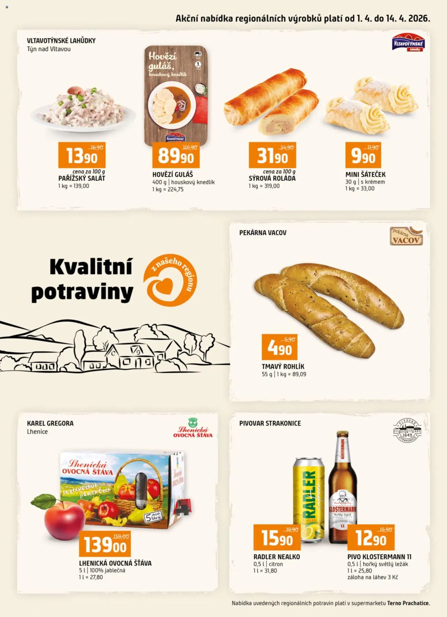Terno leták - Kvalitní potraviny z našeho regionu (2026-04-01 - 2026-04-14)