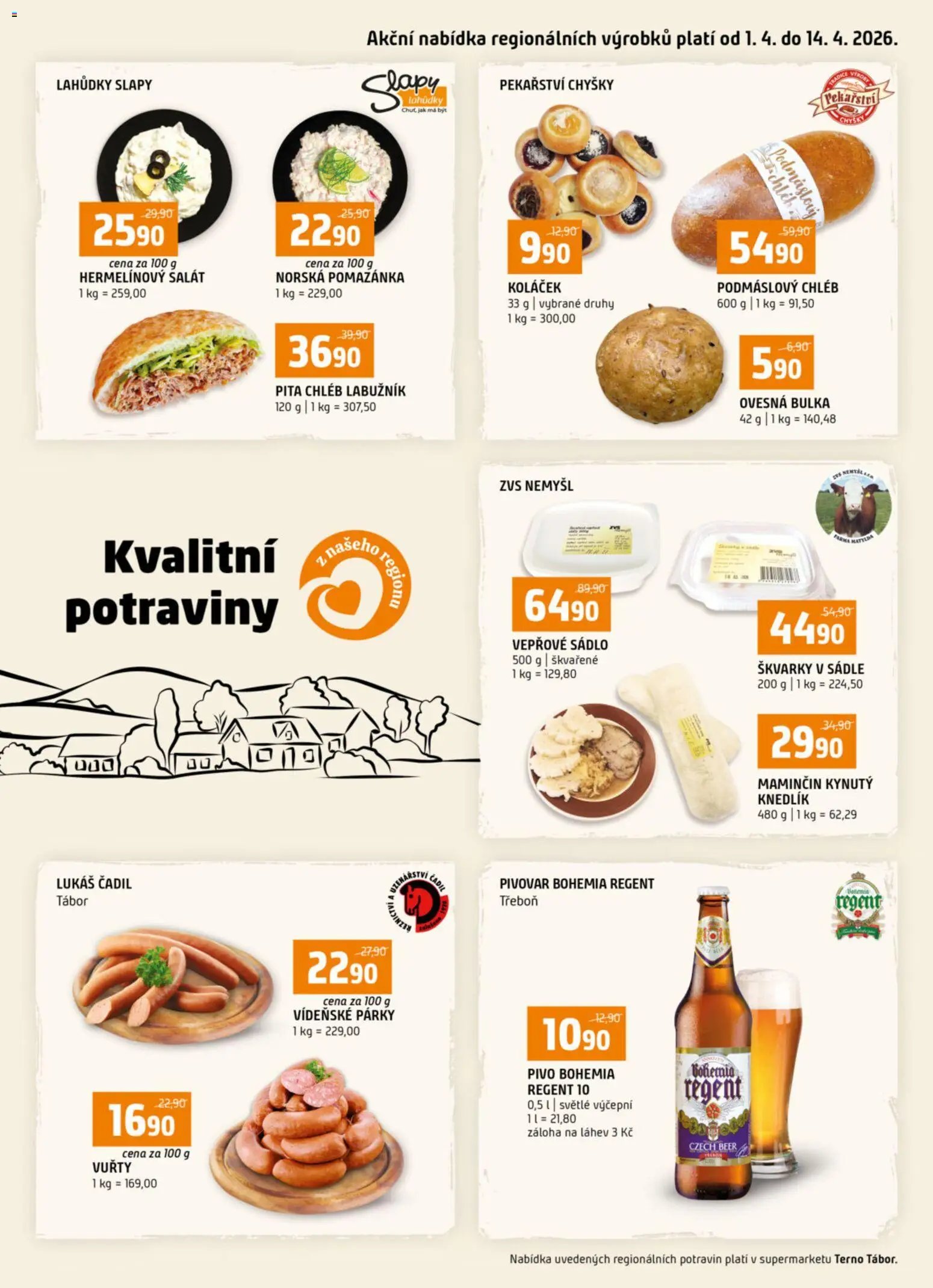 Terno leták - Kvalitní potraviny z našeho regionu (2026-04-01 - 2026-04-14)