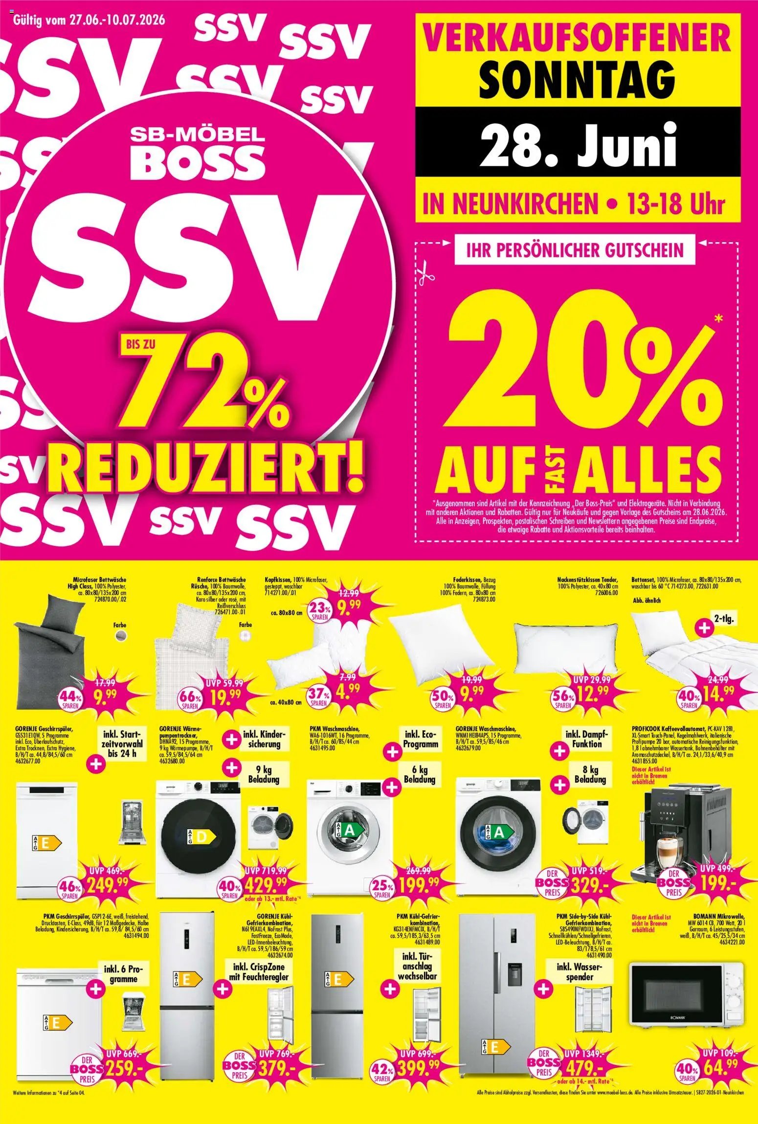 SB Möbel Boss Prospekt Neunkirchen