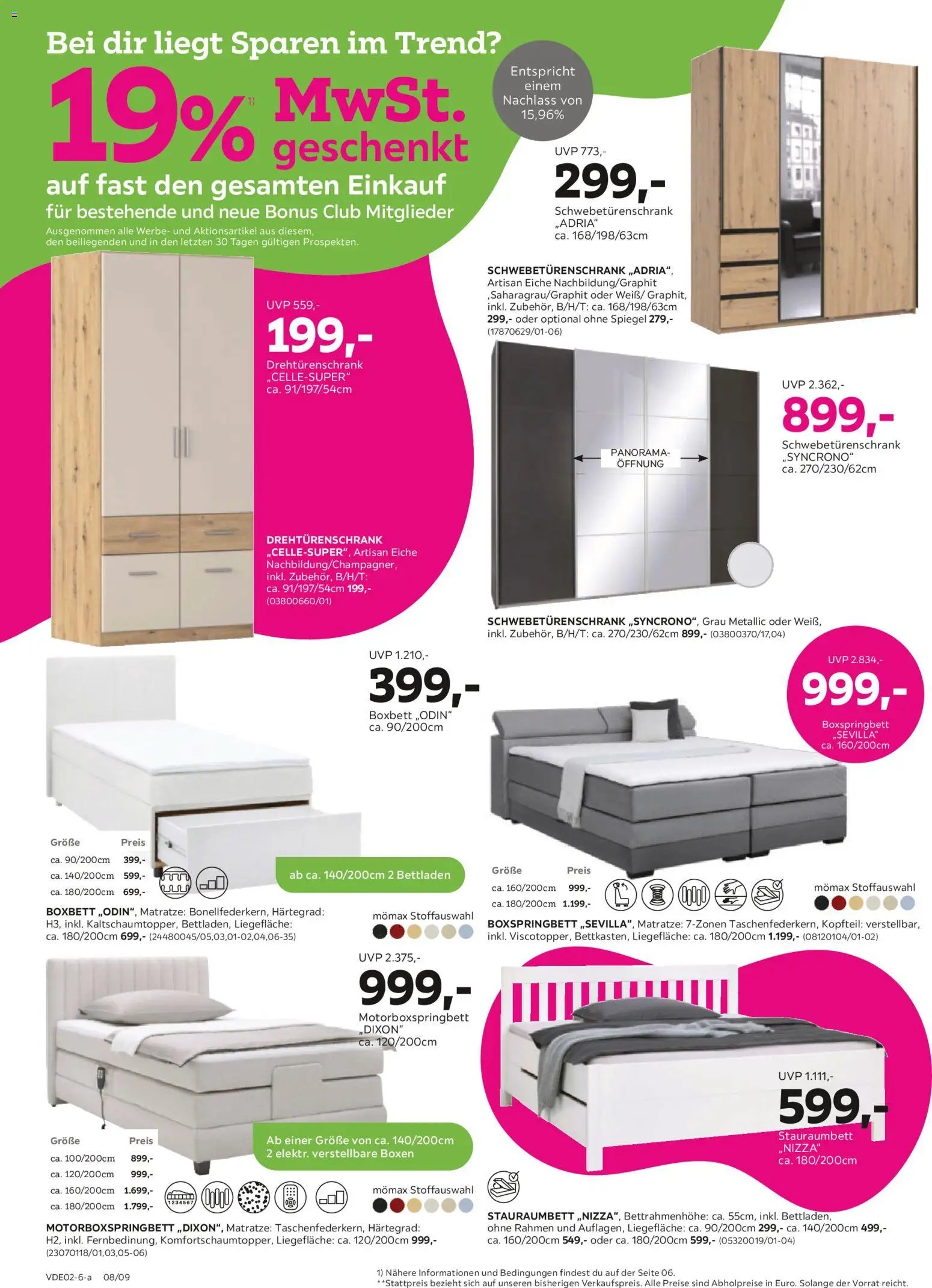 Mömax 19% MwSt. geschenkt auf fast den gesamten Einkauf