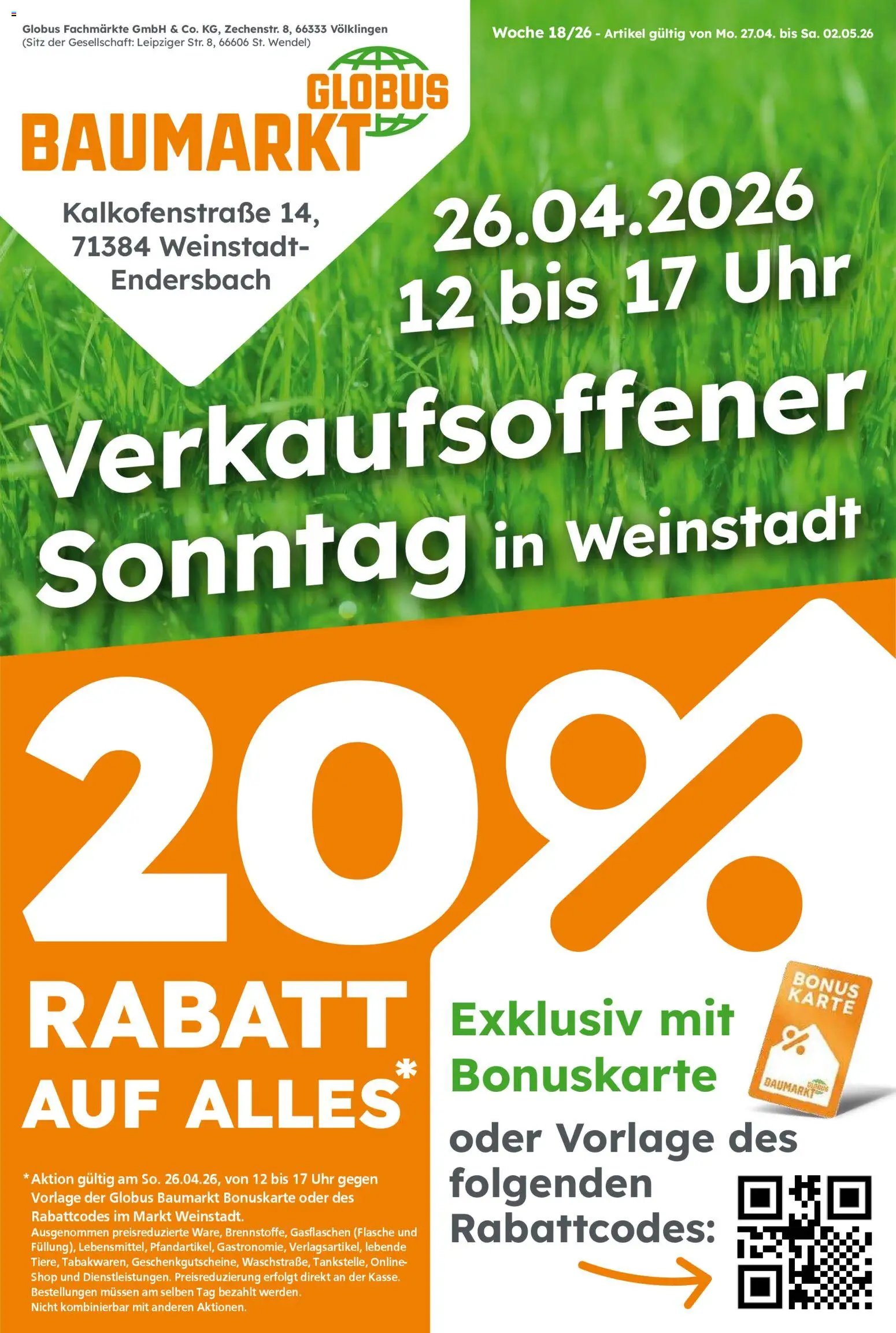 Globus Baumarkt Prospekt Weinstadt-Endersbach