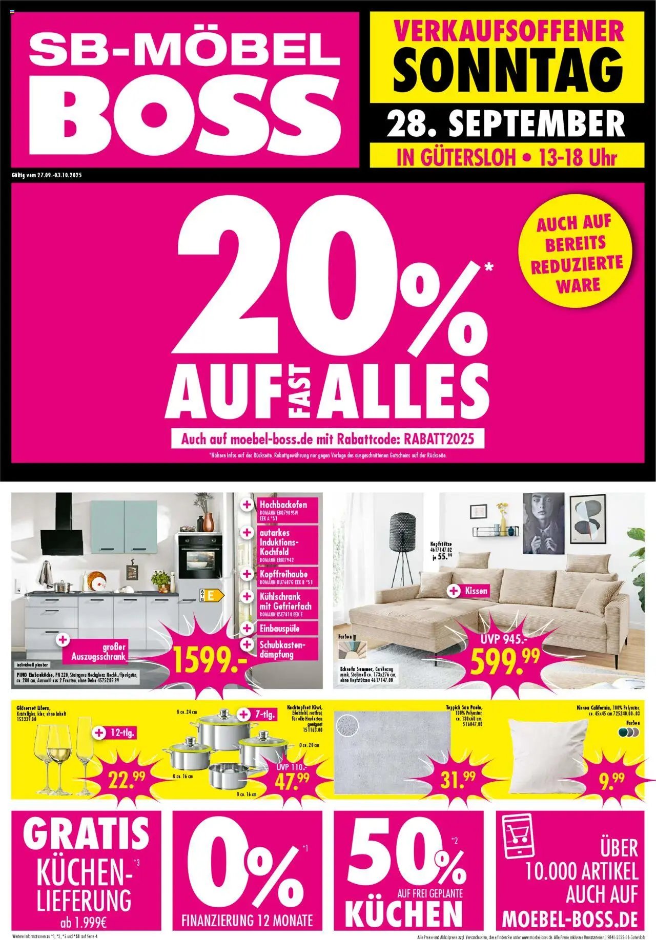 SB Möbel Boss Prospekt Gütersloh	 (2025-09-29 - 2025-10-05) | 1