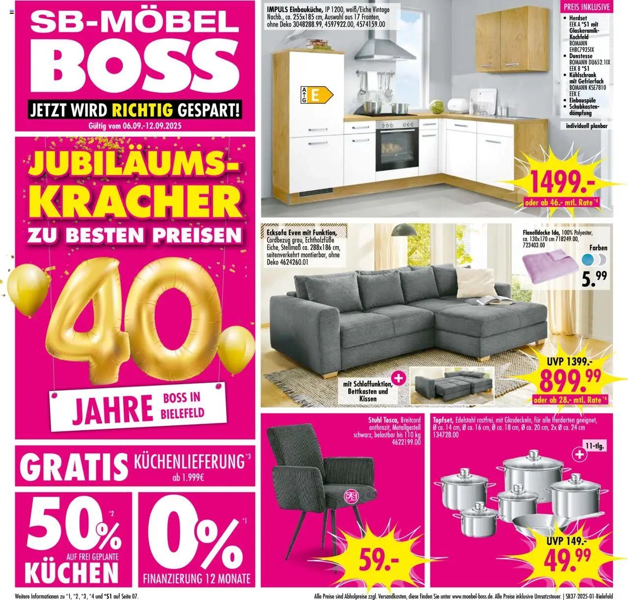 SB Möbel Boss Prospekt Bielefeld	 (2025-09-06 - 2025-09-12) | 1