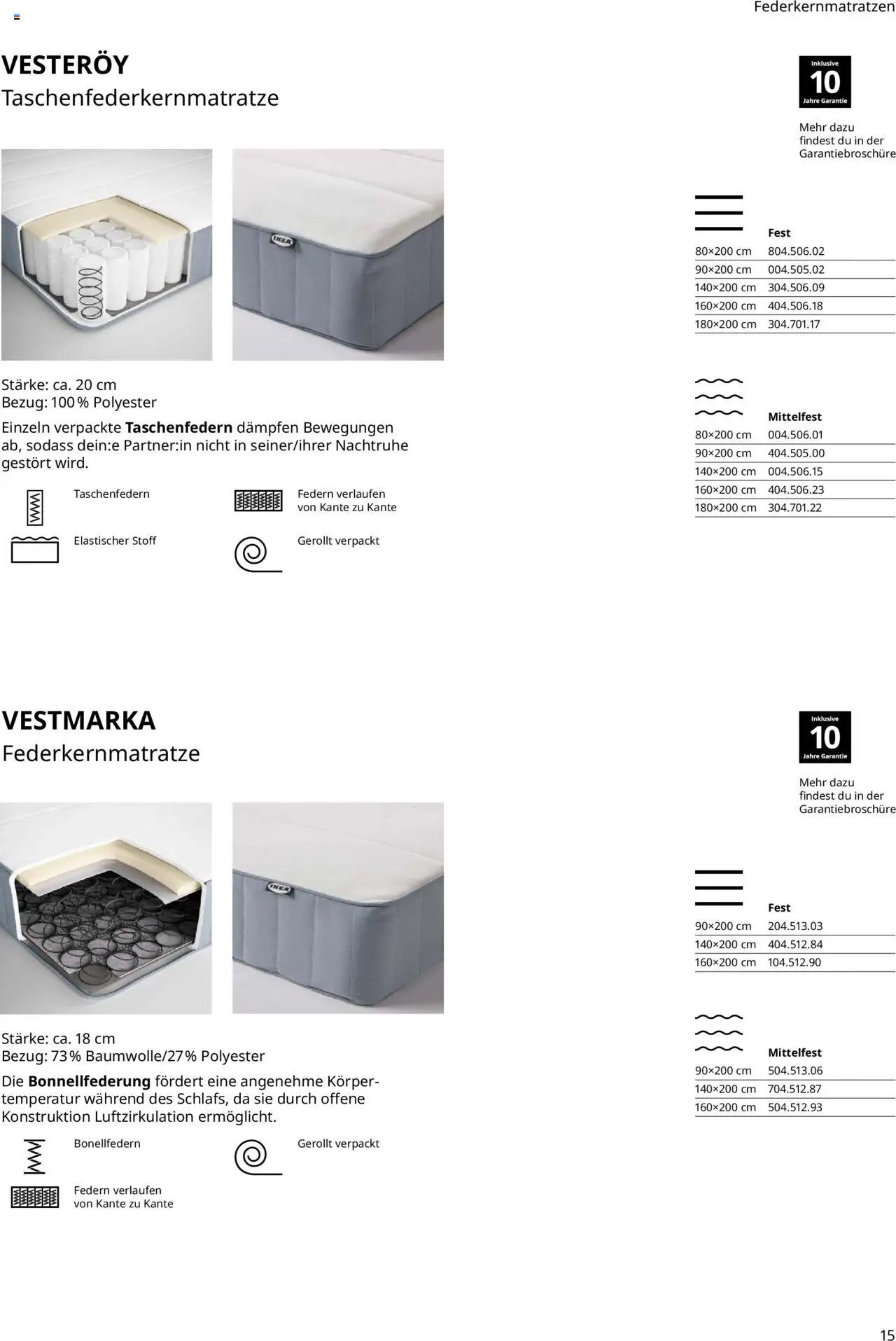 Ikea Prospekt  Schlafkomfort	