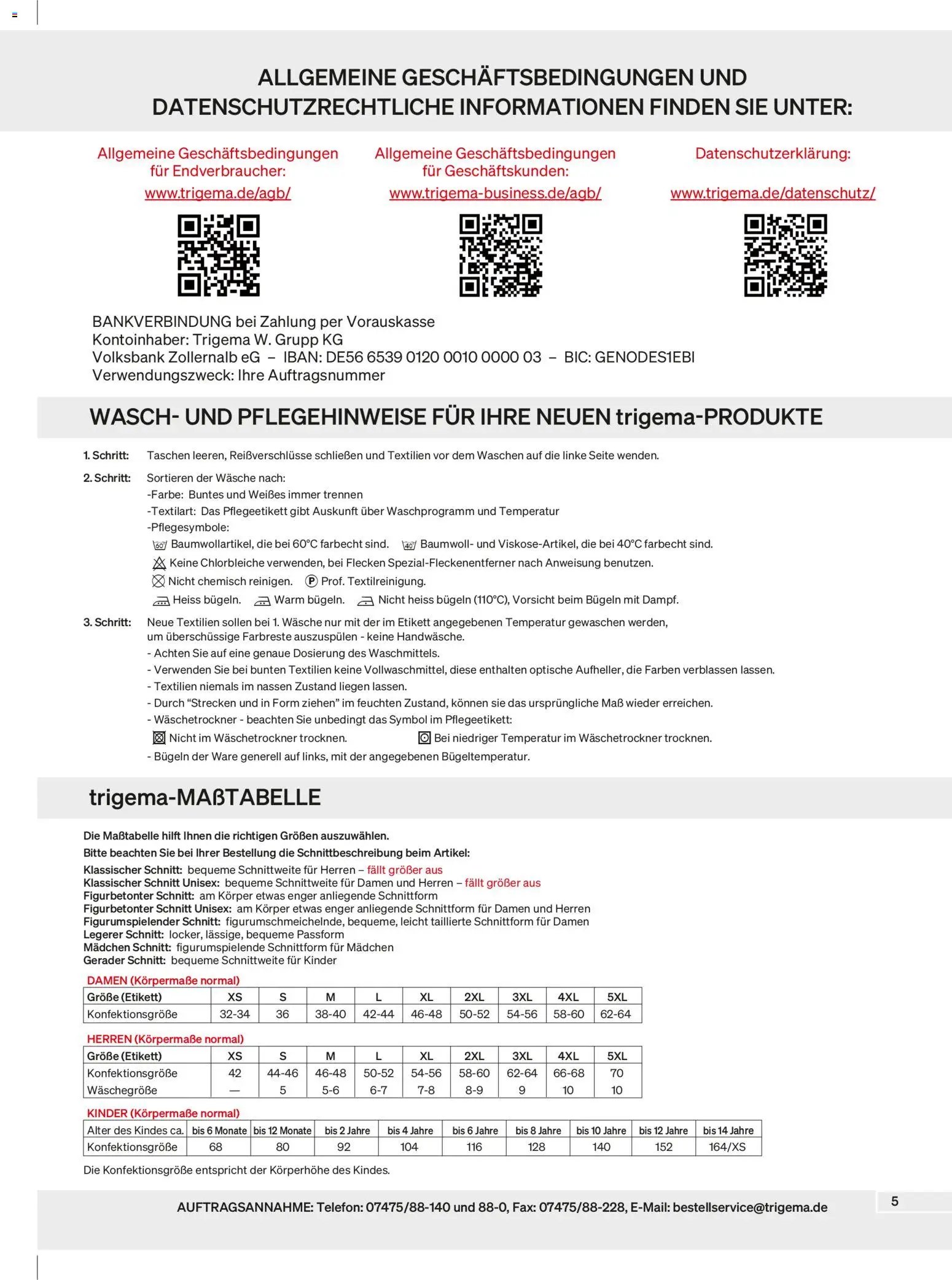 Trigema Prospekt