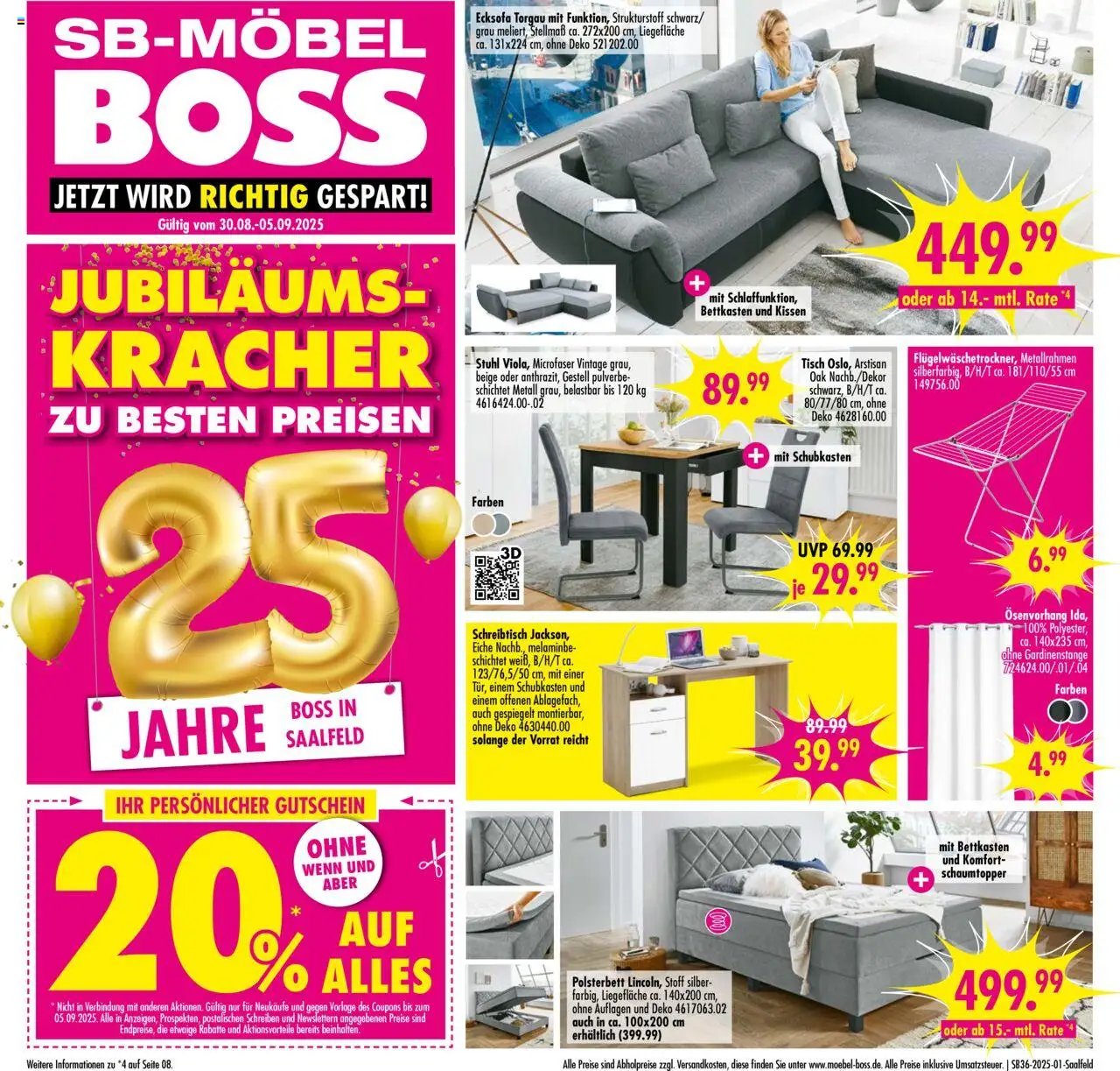 SB Möbel Boss Prospekt Saalfeld	 (2025-08-30 - 2025-09-05) | 1