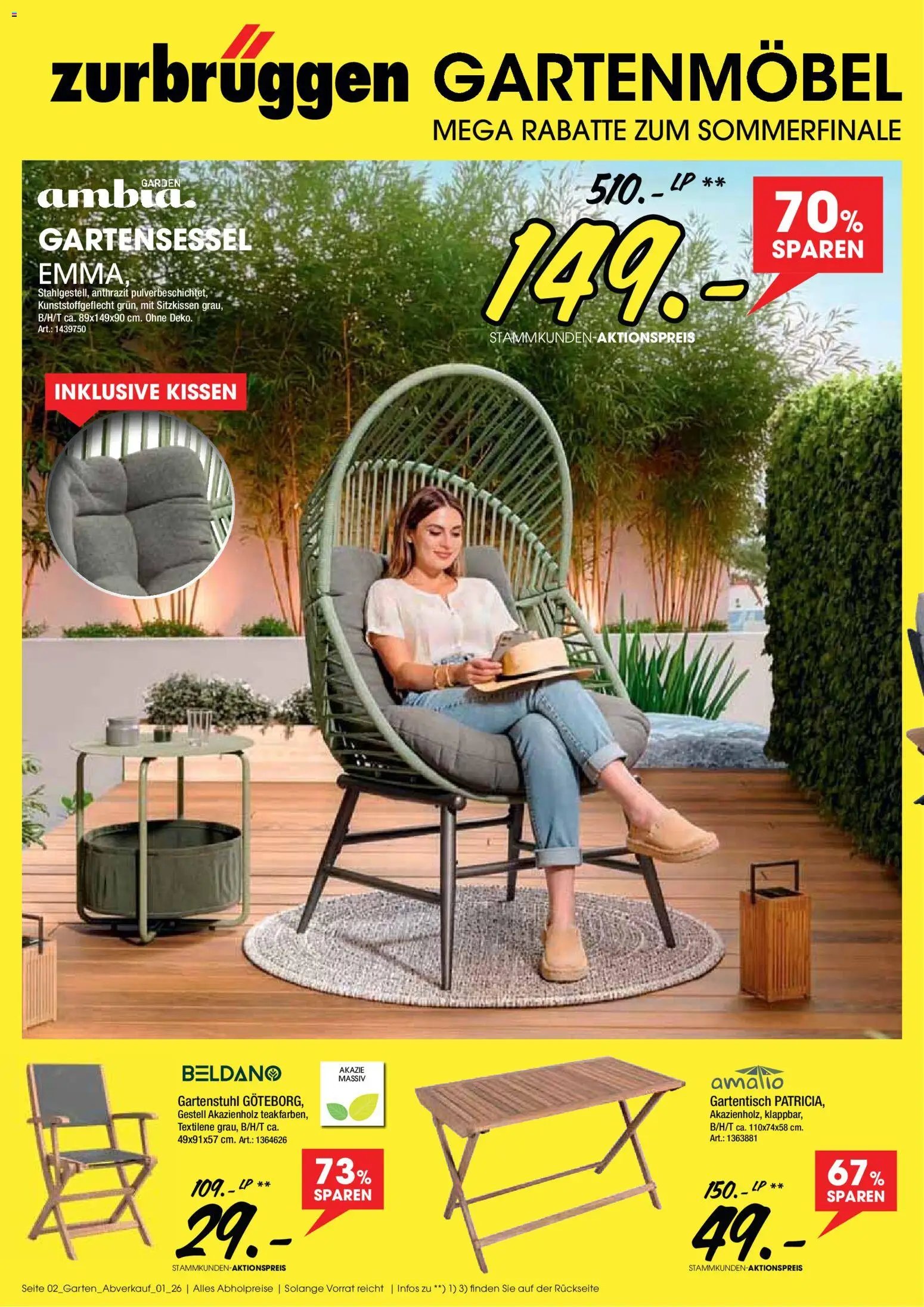 Zurbrüggen Gartenmöbel Sparalarm
