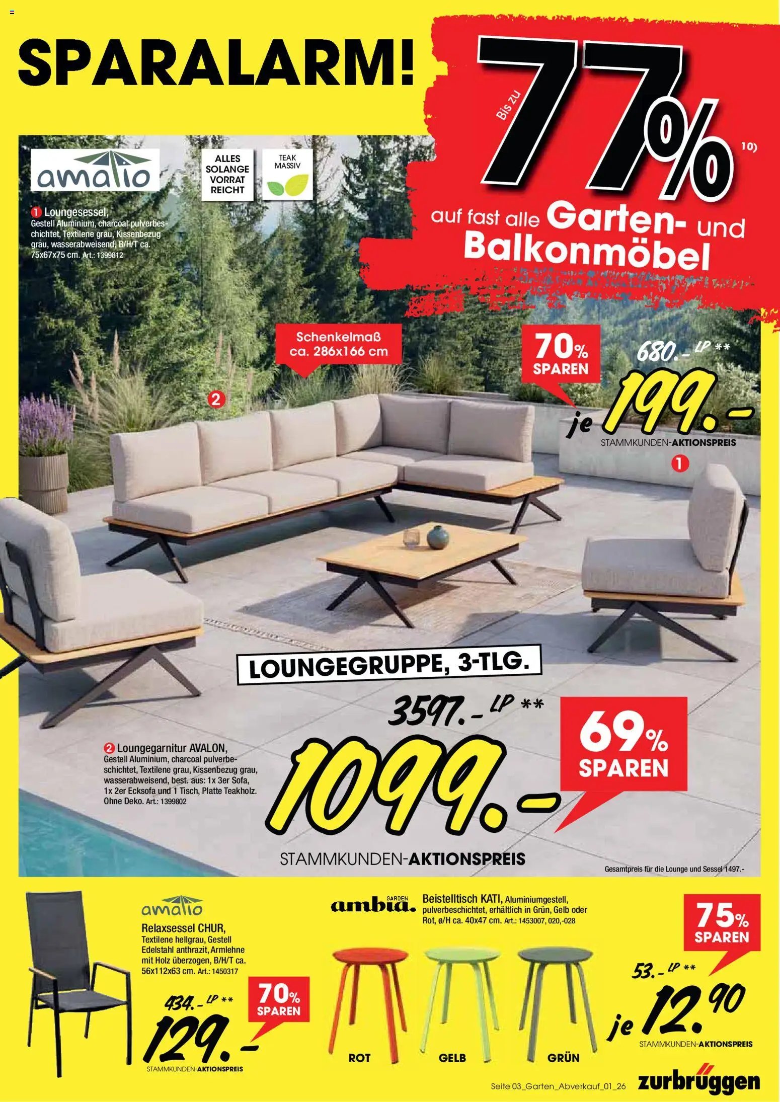 Zurbrüggen Gartenmöbel Sparalarm