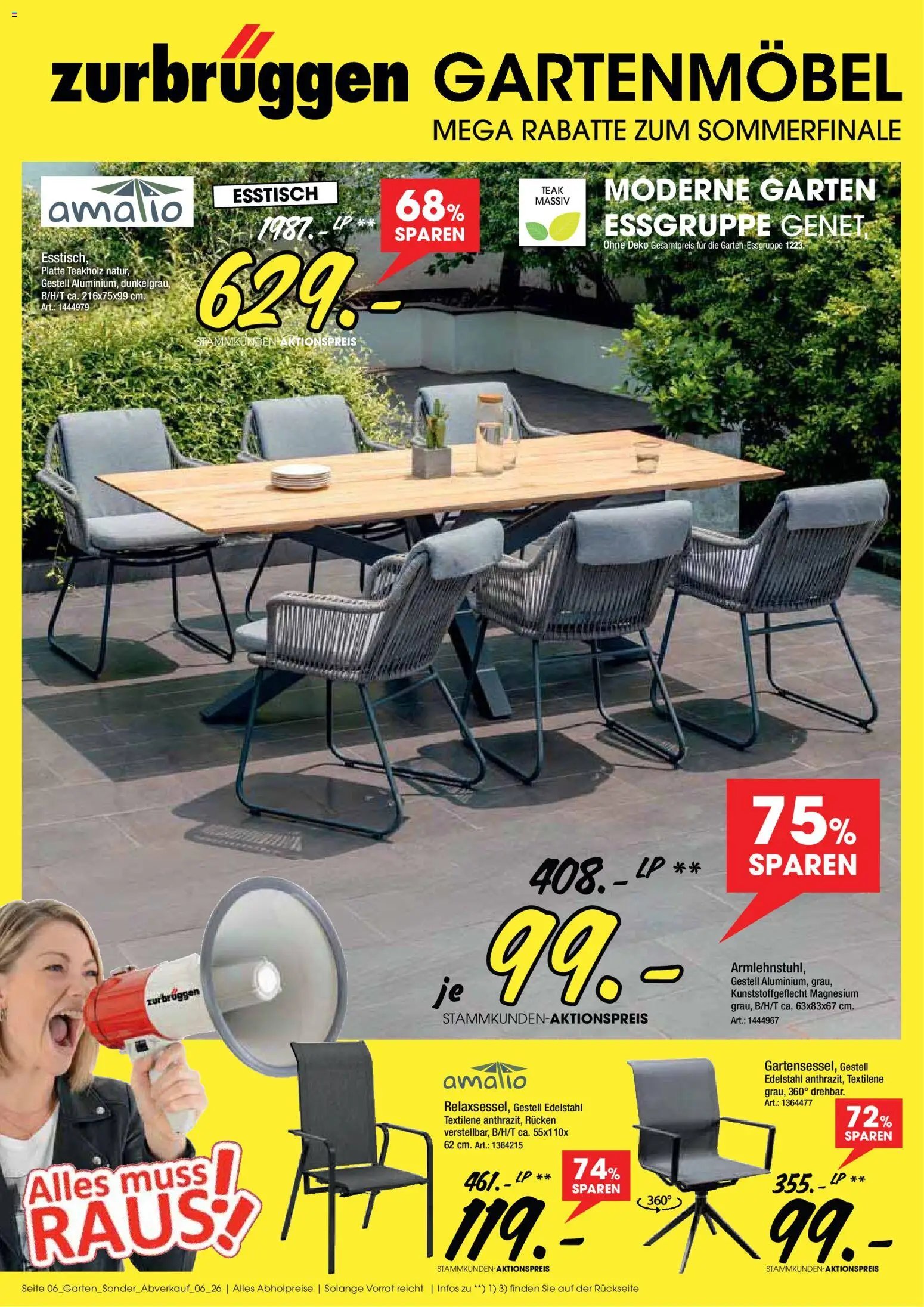 Zurbrüggen Gartenmöbel Sparalarm