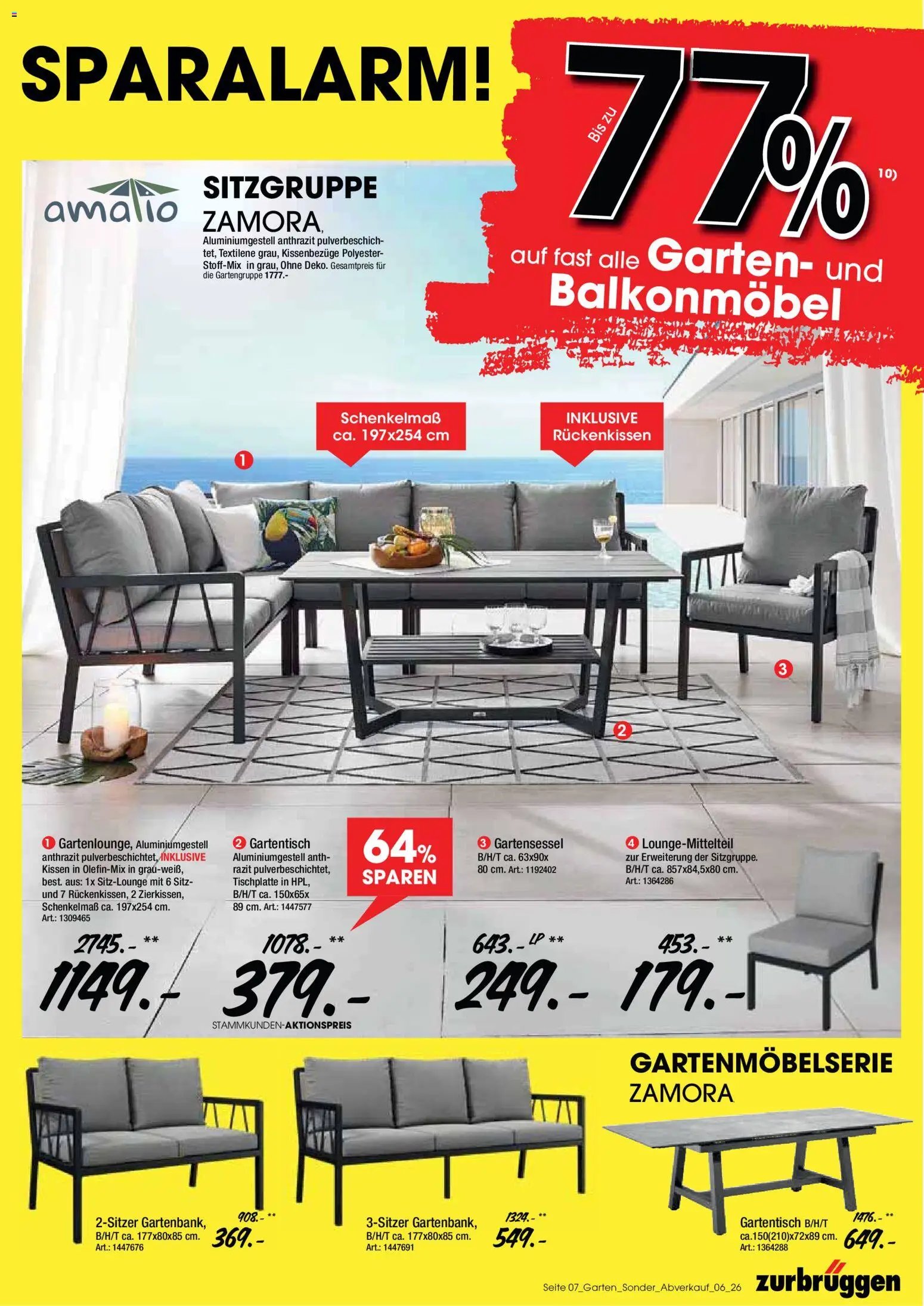 Zurbrüggen Gartenmöbel Sparalarm