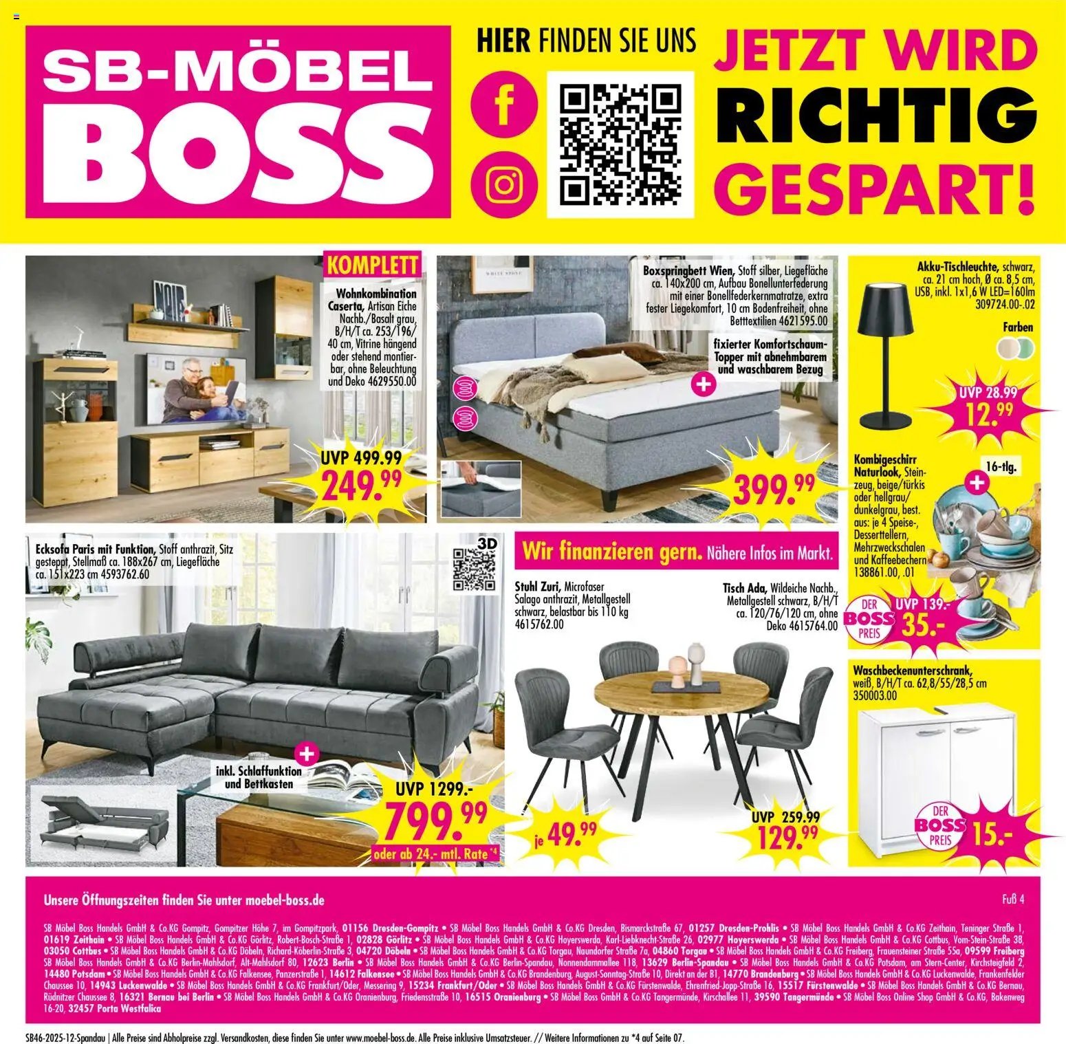 SB Möbel Boss Prospekt Berlin-Spandau (2025-11-08 - 2025-11-14)